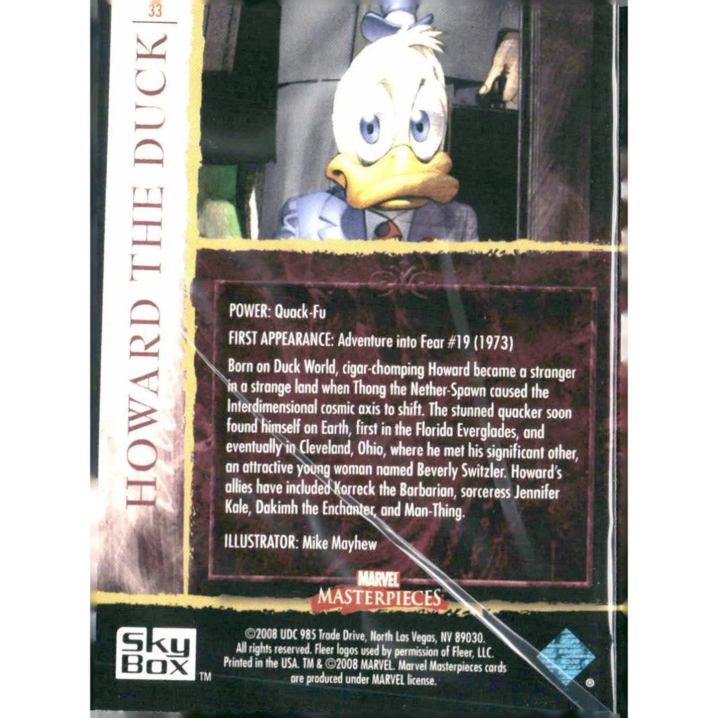 2008 Upper Deck Marvel Masterpieces Set 2 #33 Howard the Duck - MOD Shop LLC