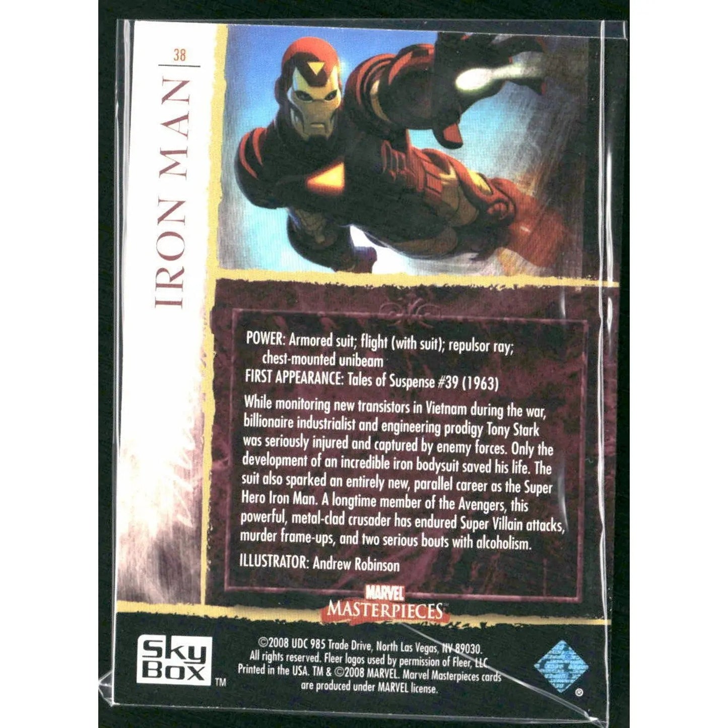 2008 Upper Deck Marvel Masterpieces Set 2 #38 Iron Man - MOD Shop LLC