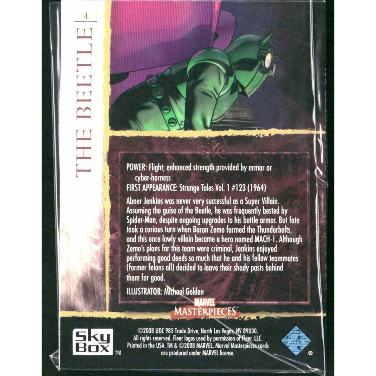 2008 Upper Deck Marvel Masterpieces Set 2 #4 The Beetle - MOD Shop LLC