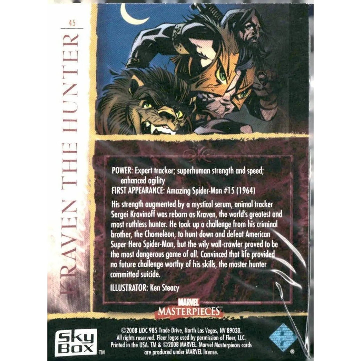 2008 Upper Deck Marvel Masterpieces Set 2 #45 Kraven the Hunter - MOD Shop LLC