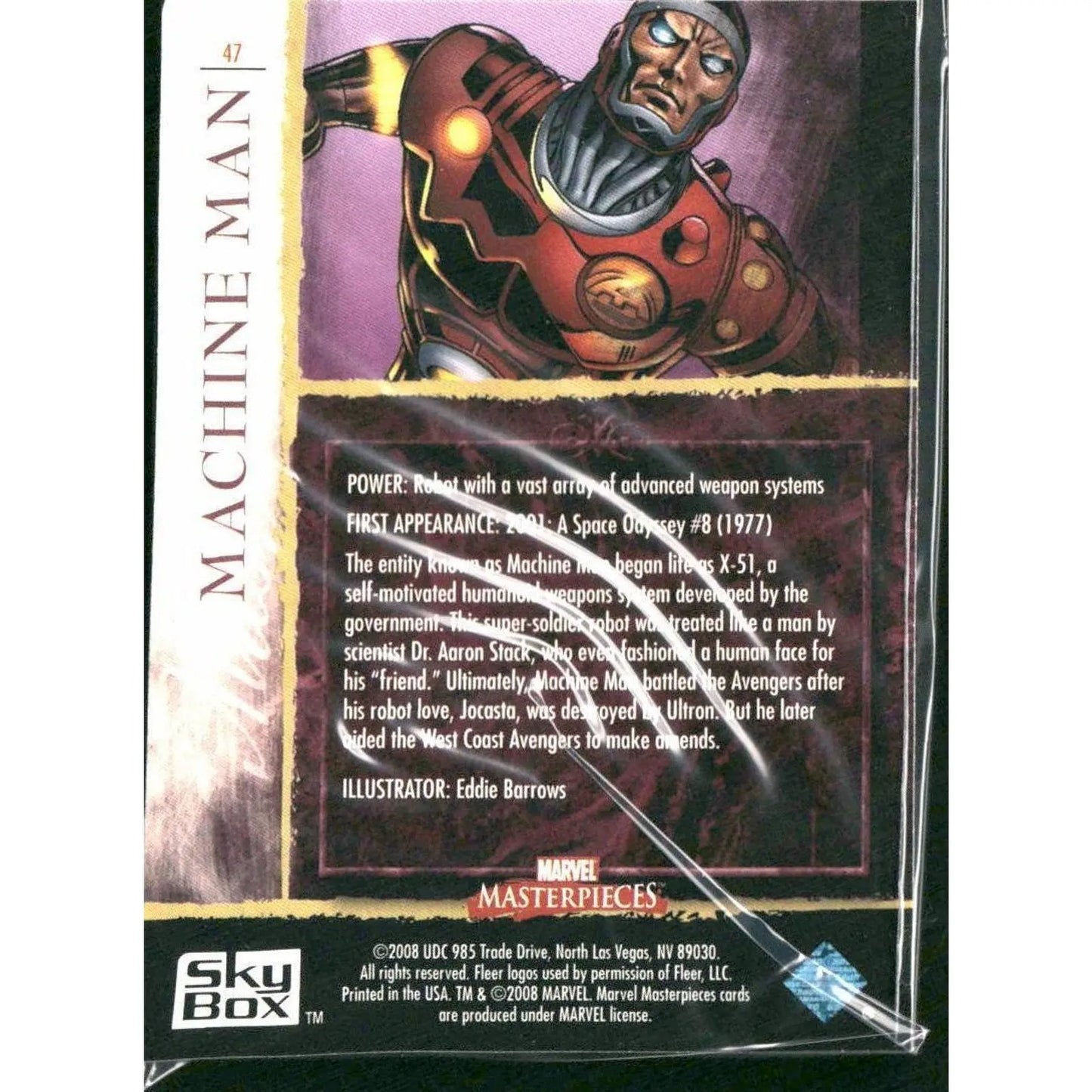 2008 Upper Deck Marvel Masterpieces Set 2 #47 Machine Man - MOD Shop LLC