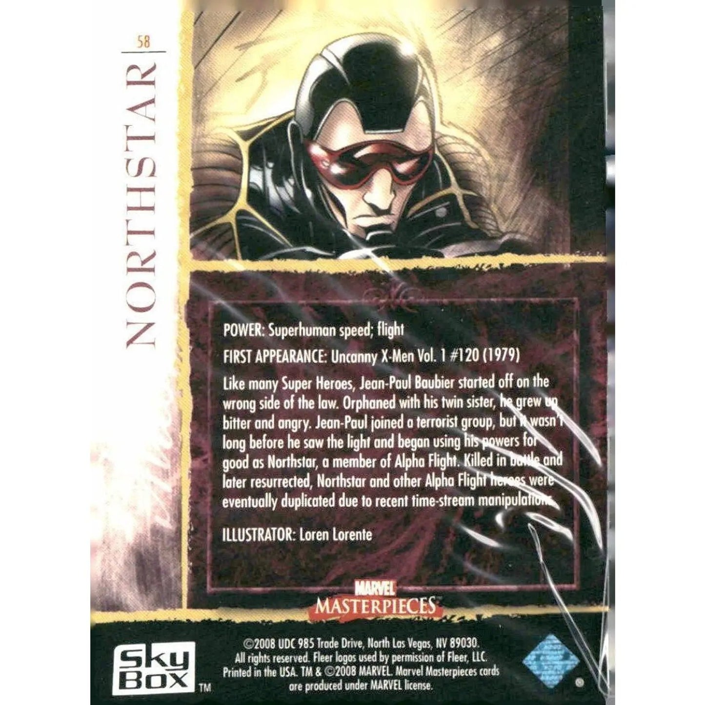 2008 Upper Deck Marvel Masterpieces Set 2 #58 Northstar - MOD Shop LLC