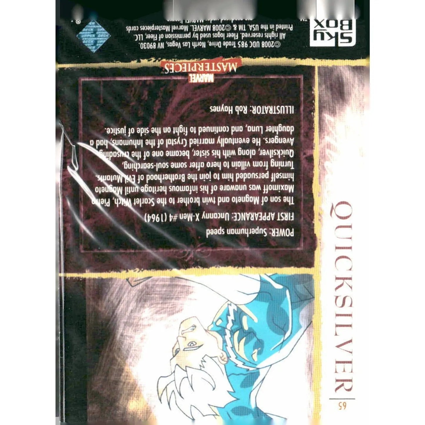 2008 Upper Deck Marvel Masterpieces Set 2 #65 Quicksilver - MOD Shop LLC