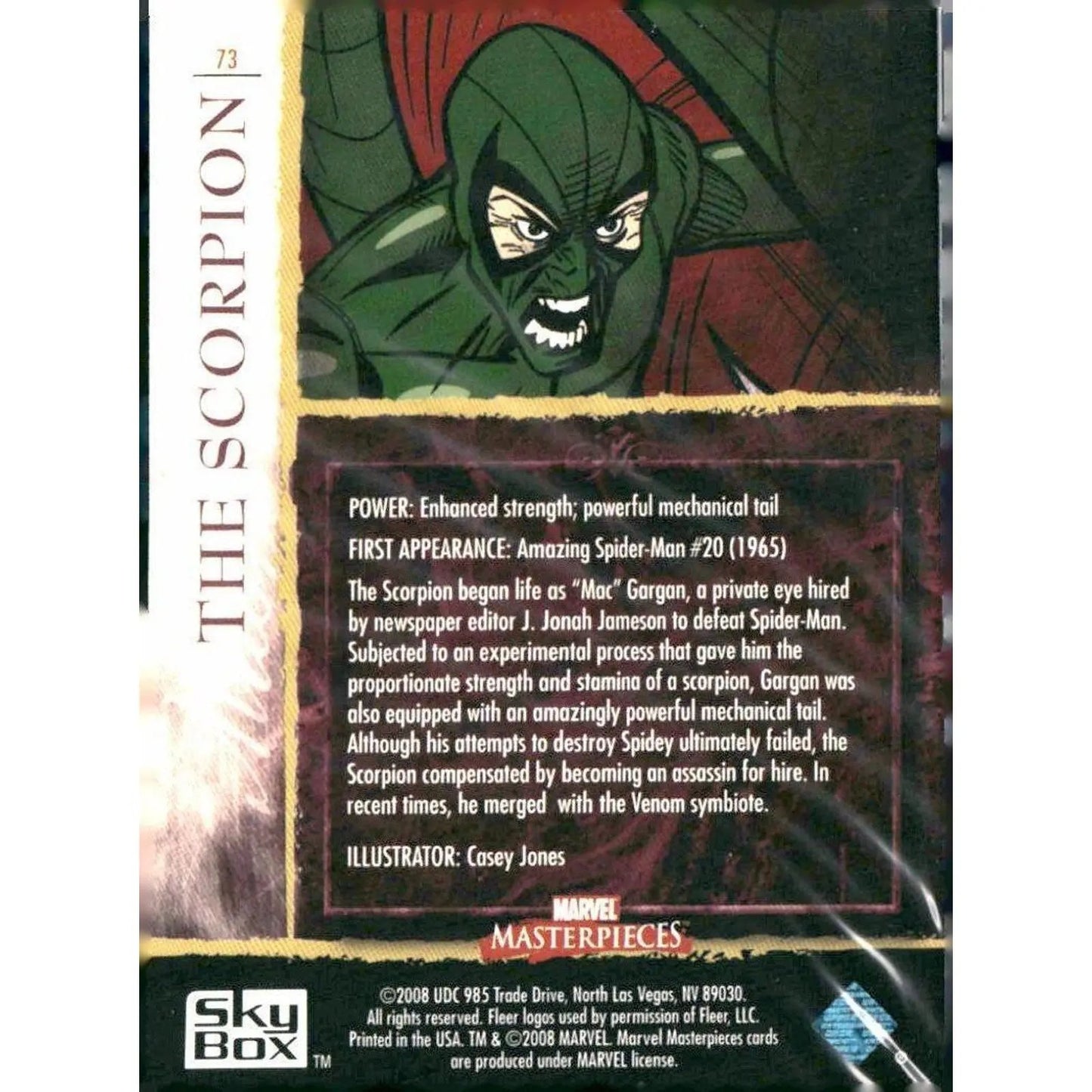 2008 Upper Deck Marvel Masterpieces Set 2 #73 The Scorpion - MOD Shop LLC