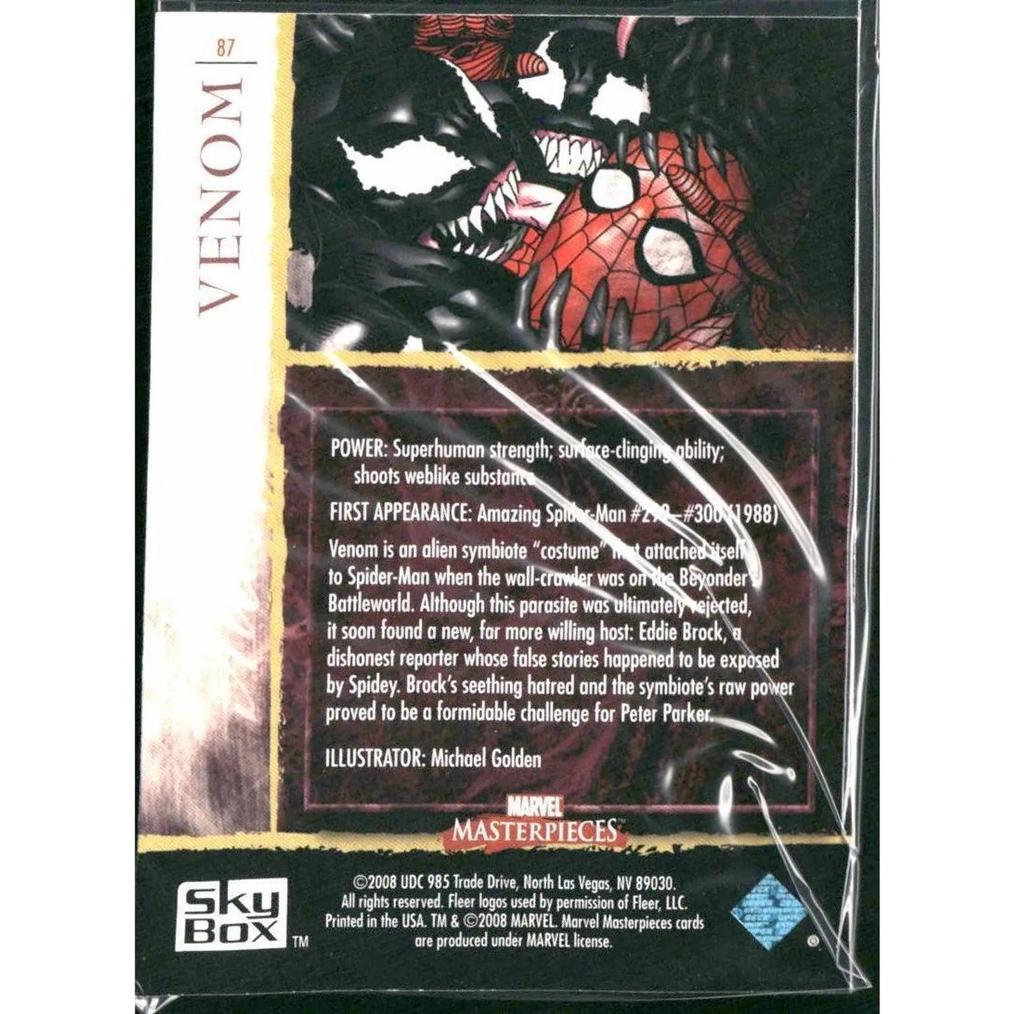2008 Upper Deck Marvel Masterpieces Set 2 #87 Venom - MOD Shop LLC