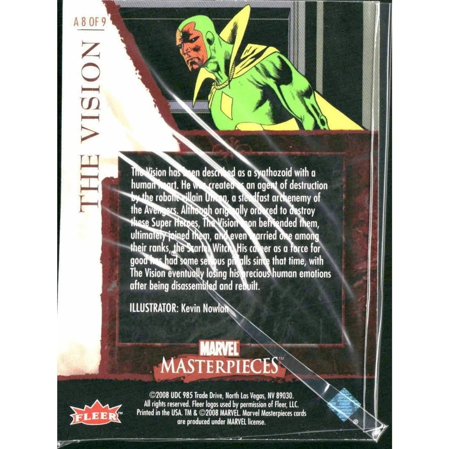2008 Upper Deck Marvel Masterpieces Set 2 #A8 The Vision - MOD Shop LLC