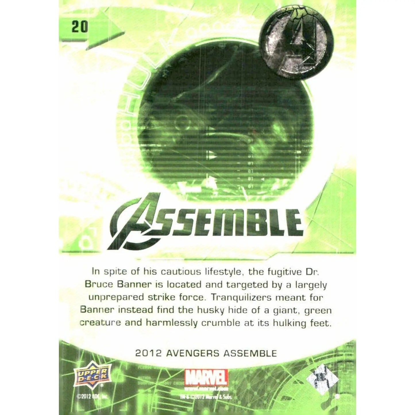 2012 Upper Deck Avengers Assemble #20 Incredible Hulk - MOD Shop LLC