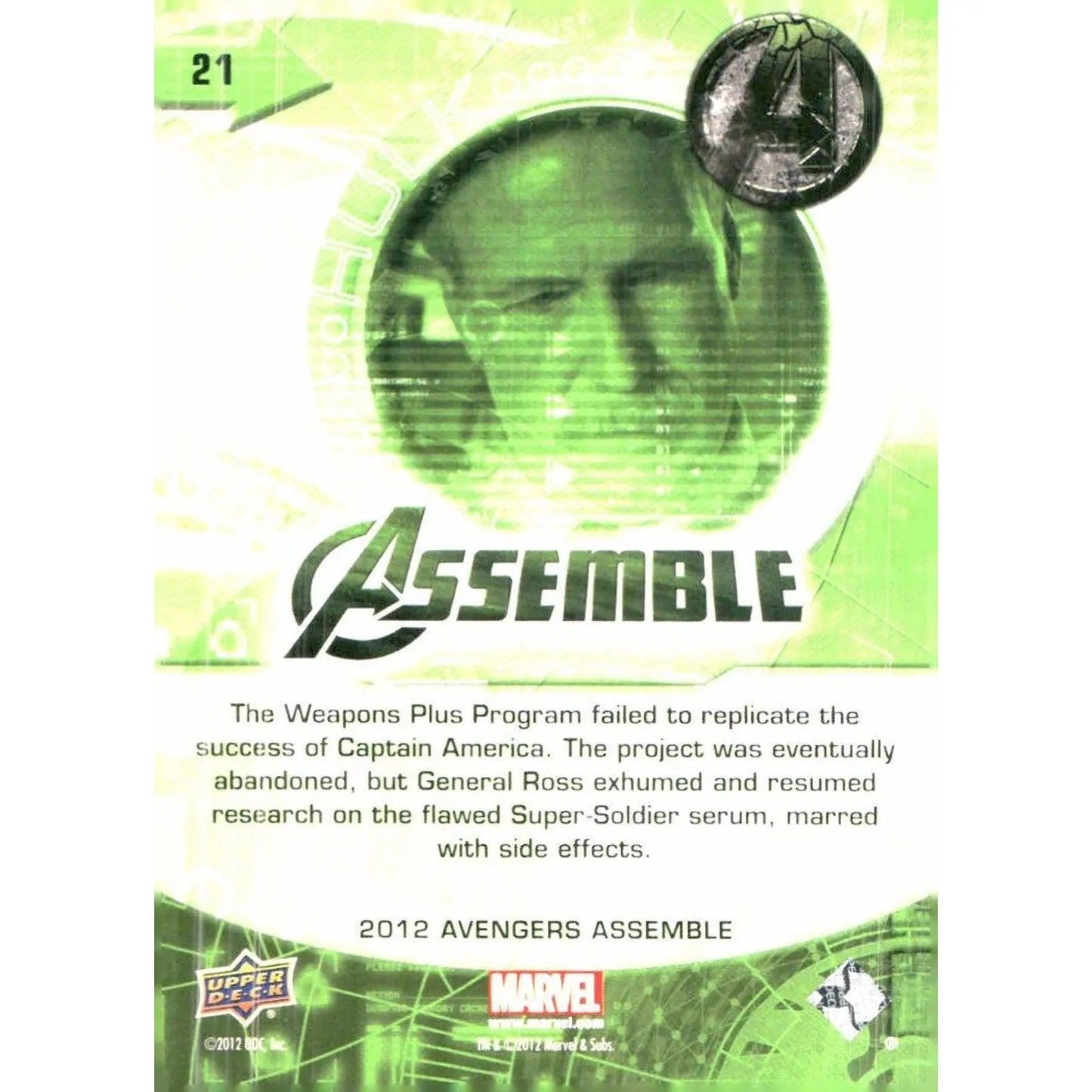 2012 Upper Deck Avengers Assemble #21 Incredible Hulk - MOD Shop LLC