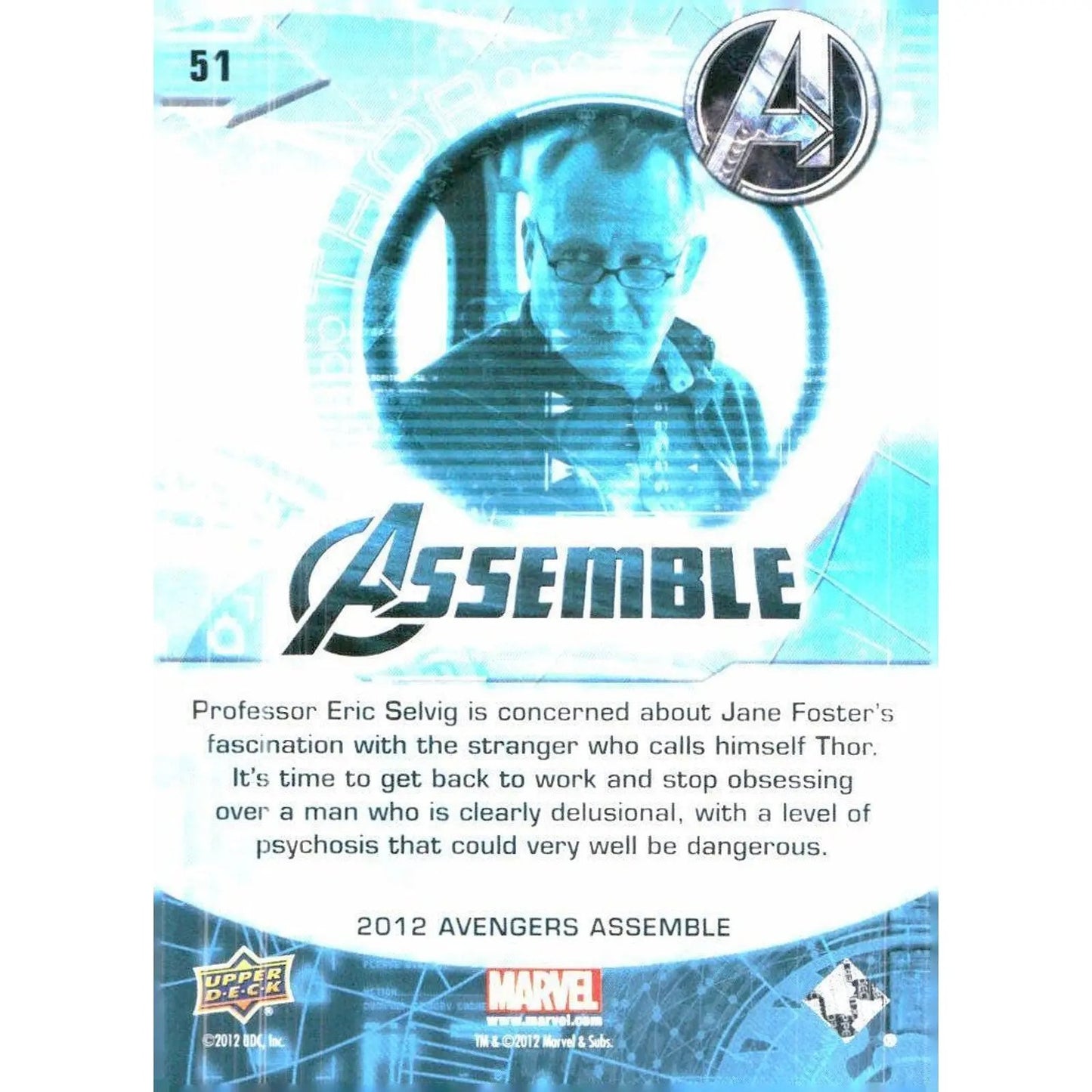 2012 Upper Deck Avengers Assemble #51 Thor - Professor Erik Selvig - MOD Shop LLC
