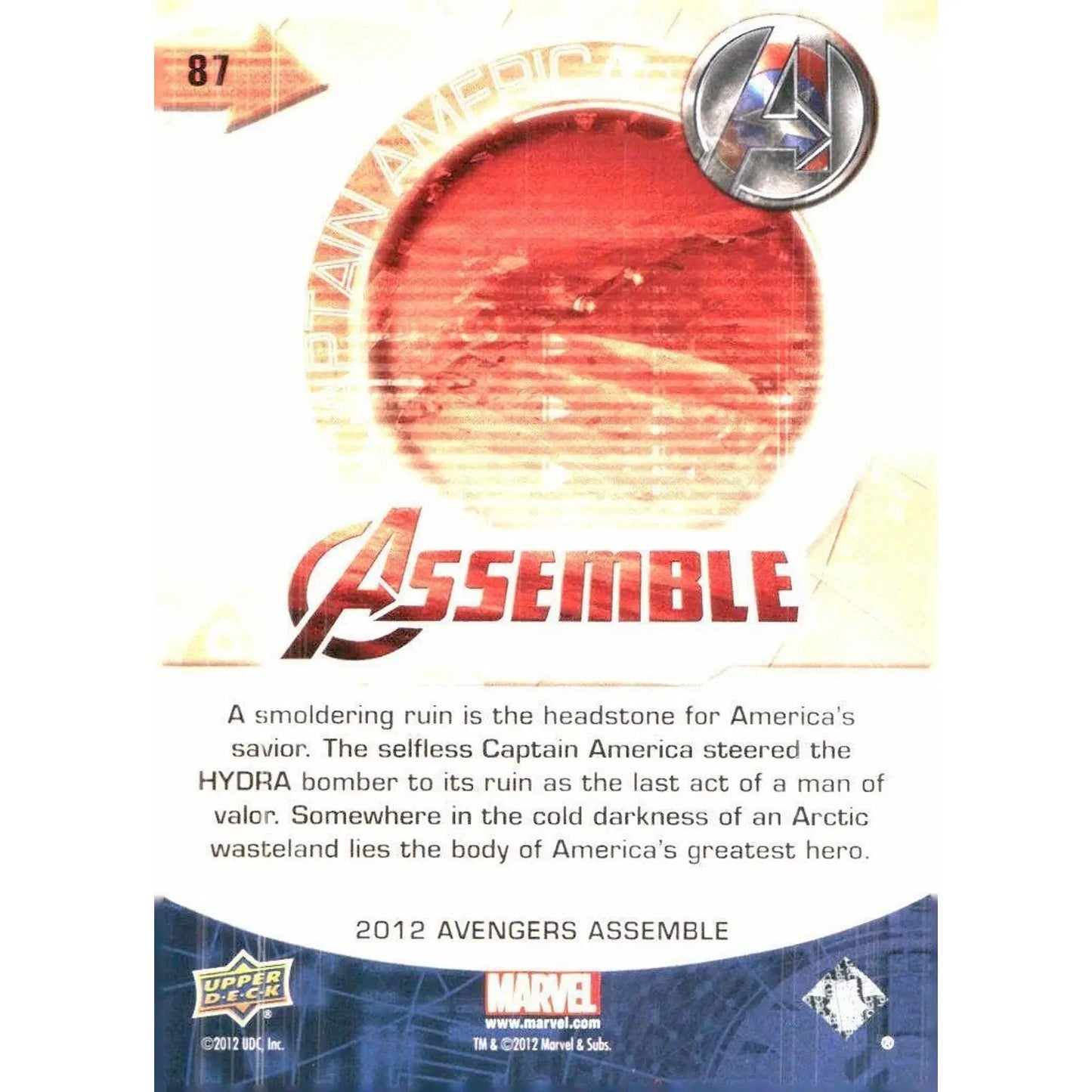 2012 Upper Deck Avengers Assemble #87 Captain America - MOD Shop LLC