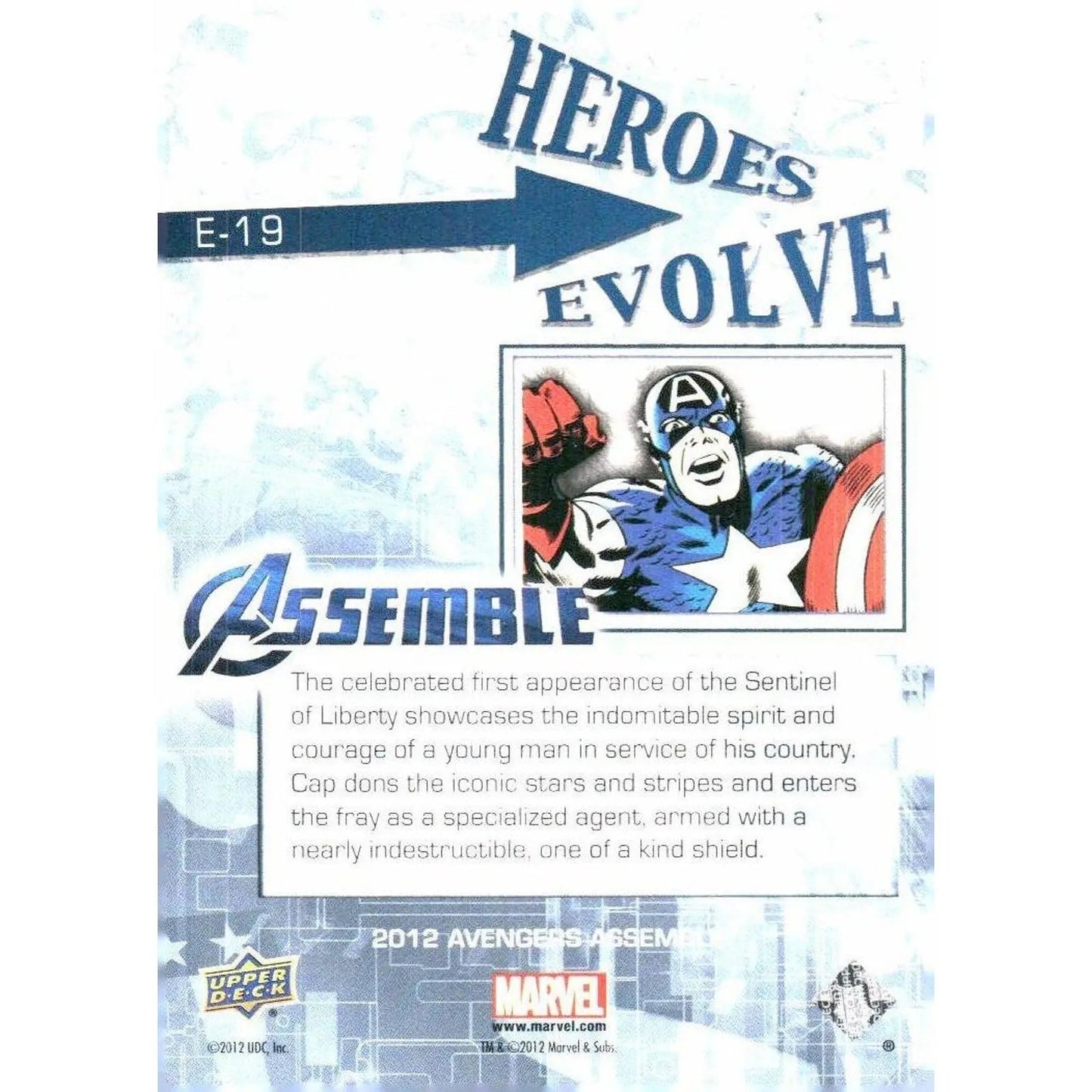 2012 Upper Deck Avengers Assemble #E - 19 Captain America - MOD Shop LLC