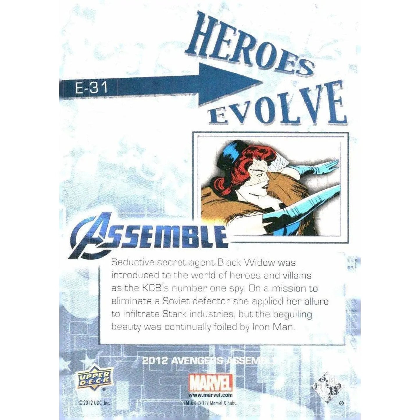 2012 Upper Deck Avengers Assemble #E - 31 Black Widow - MOD Shop LLC
