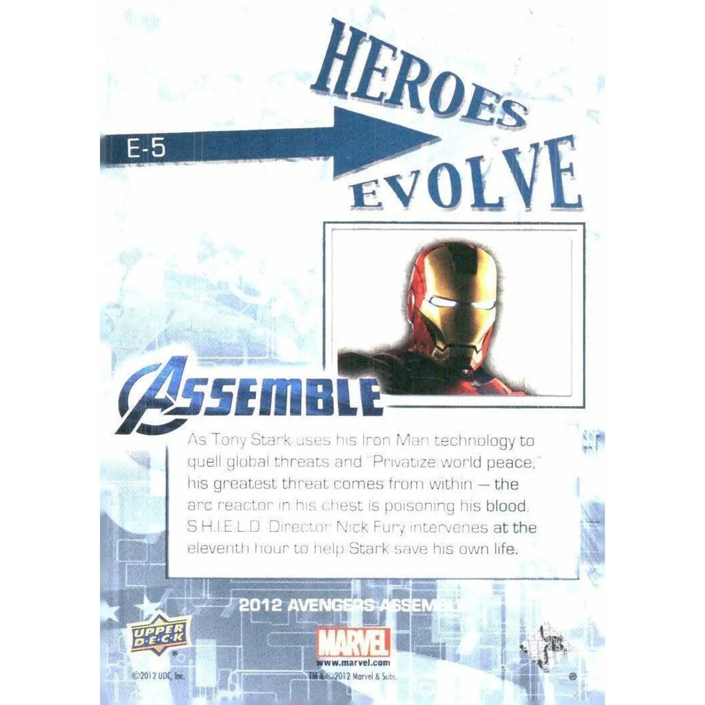 2012 Upper Deck Avengers Assemble #E - 5 Iron Man - MOD Shop LLC