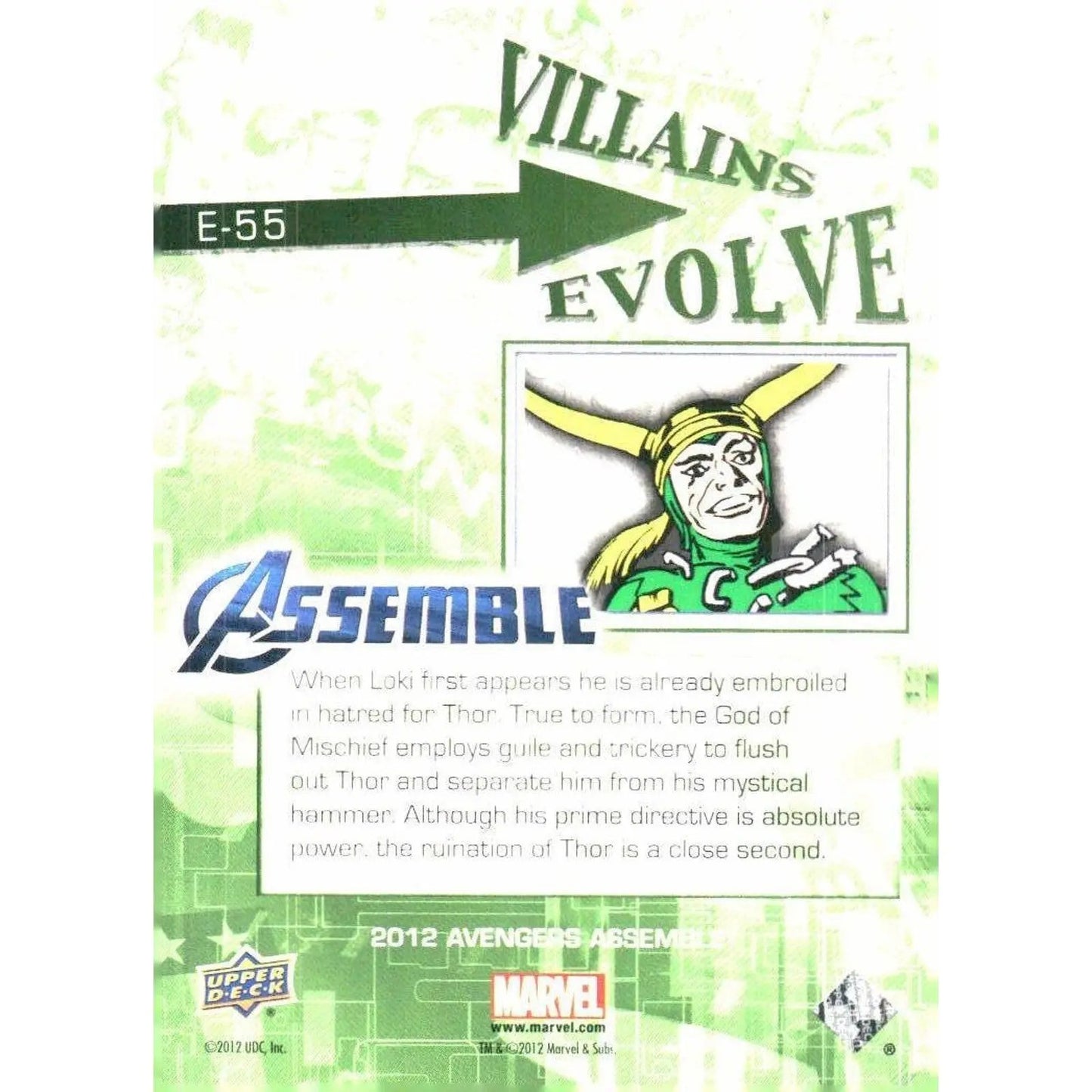 2012 Upper Deck Avengers Assemble #E - 55 Loki - MOD Shop LLC