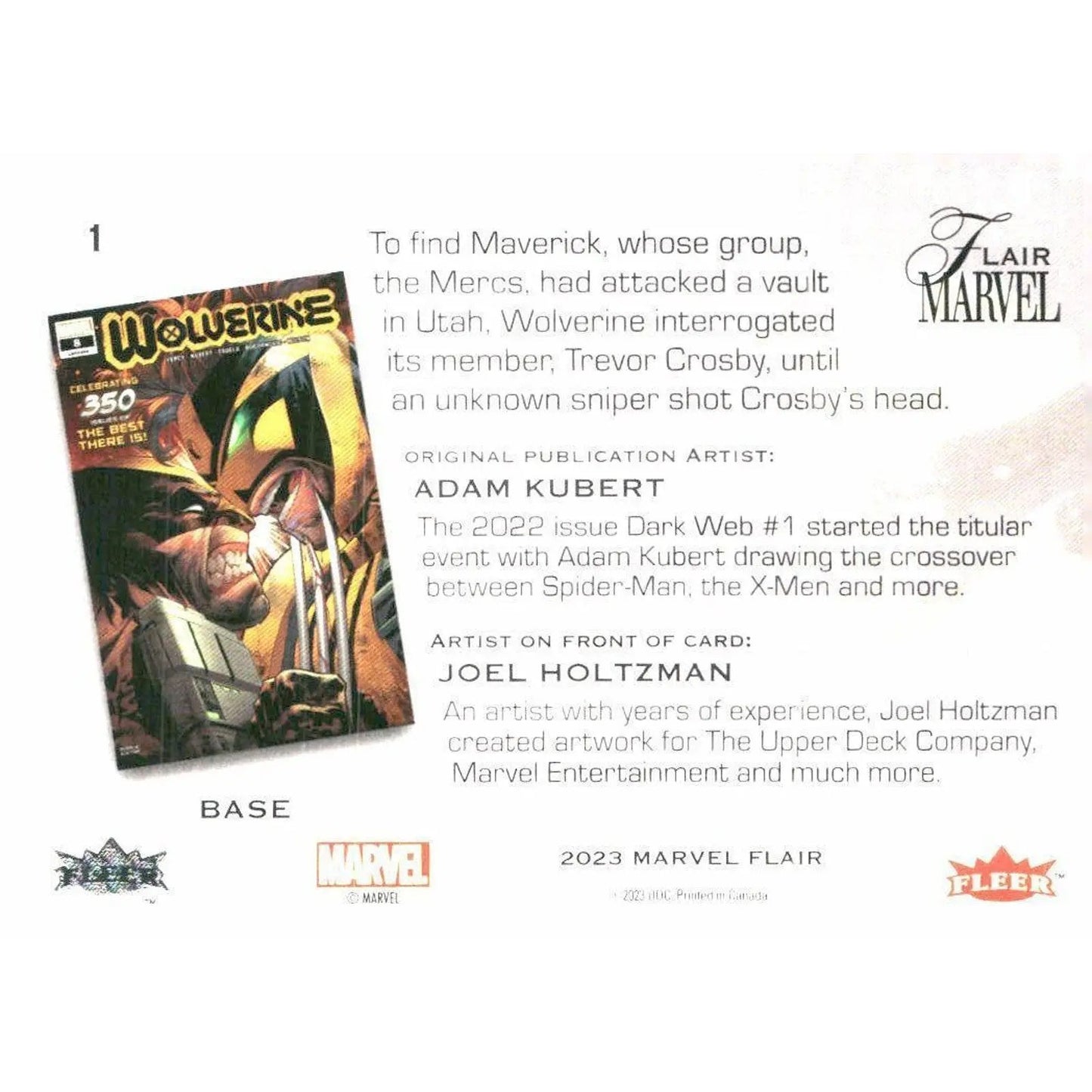 2023 Flair Marvel #1 Wolverine Base - MOD Shop LLC