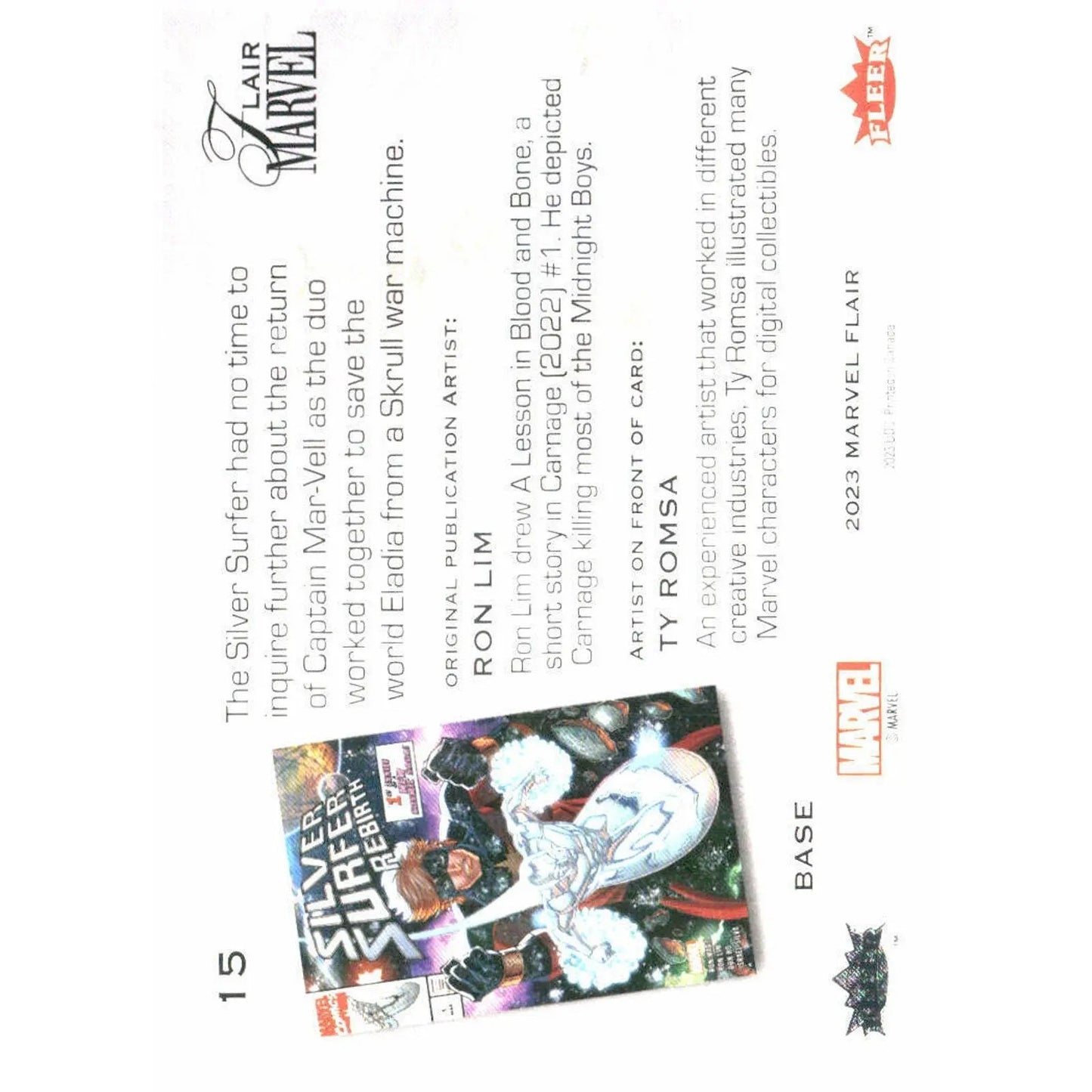 2023 Flair Marvel #15 Silver Surfer Base - MOD Shop LLC