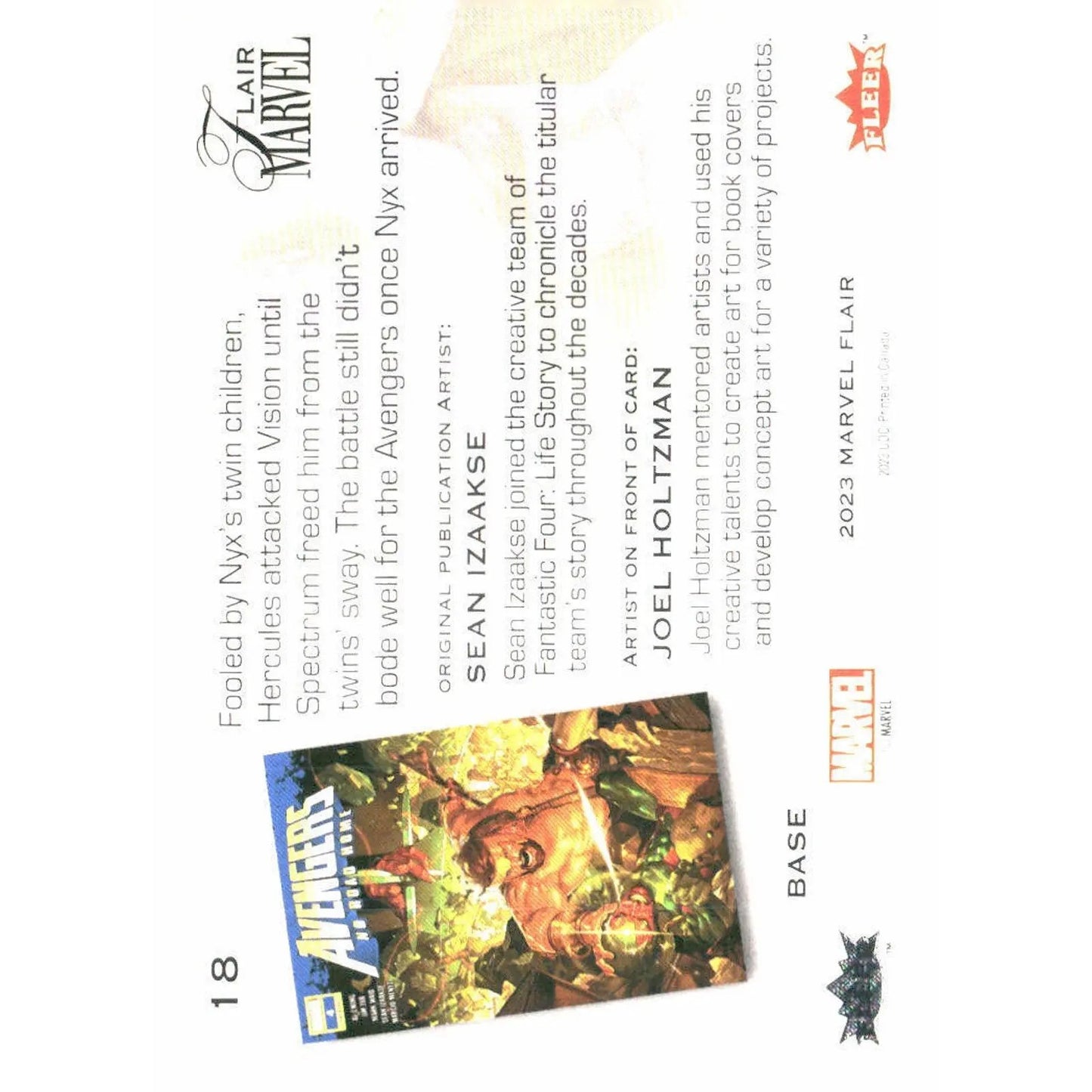 2023 Flair Marvel #18 Vision Base - MOD Shop LLC