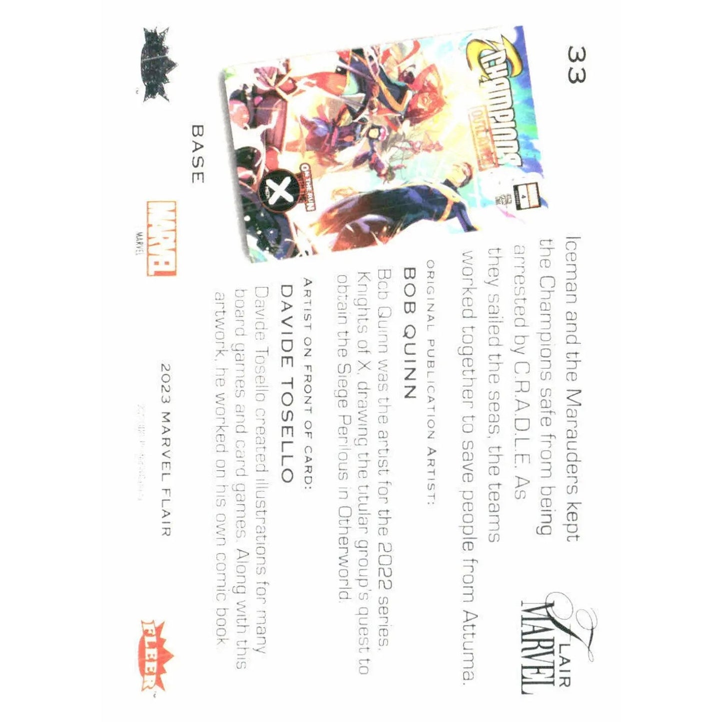 2023 Flair Marvel #33 Iceman Base - MOD Shop LLC