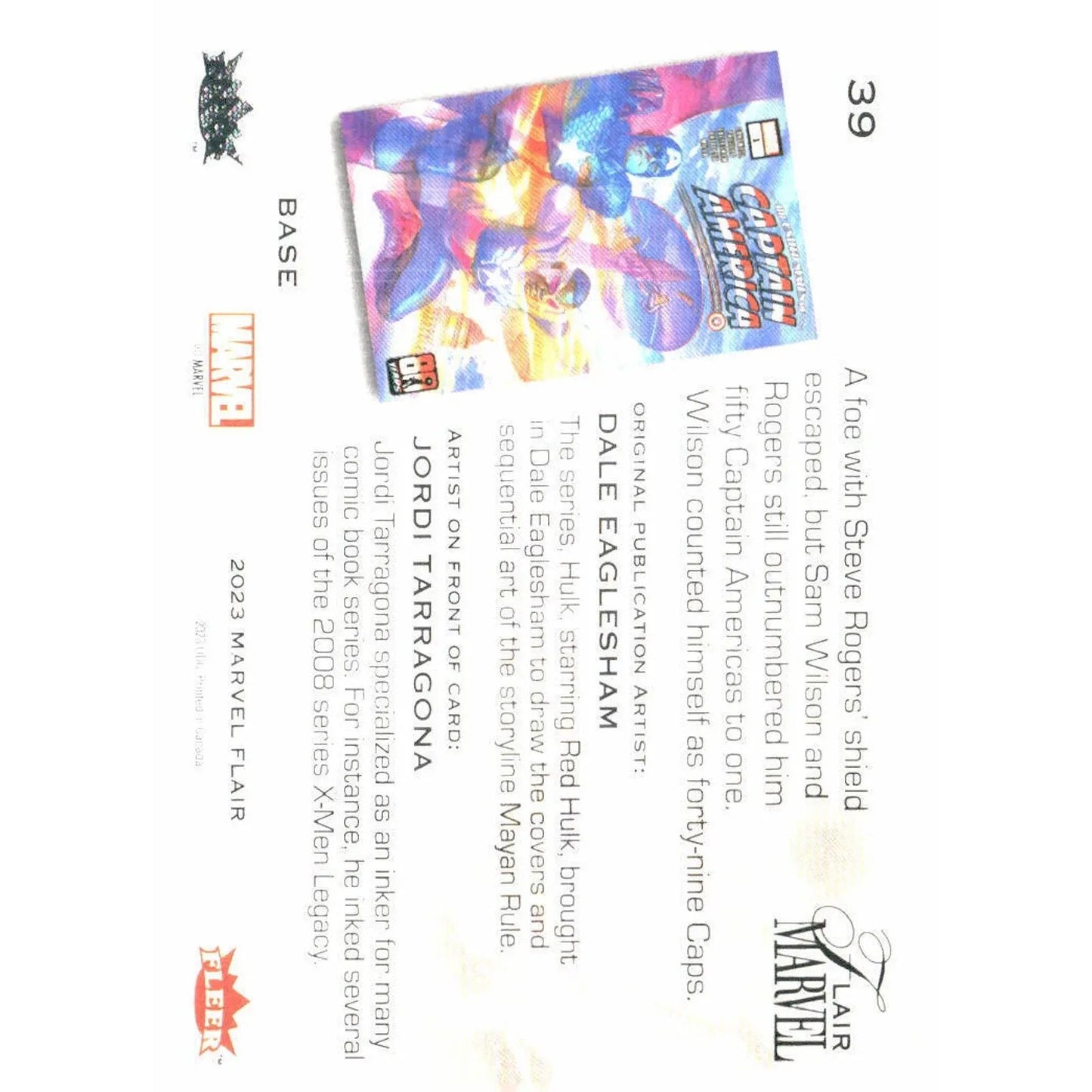 2023 Flair Marvel #39 Sam Wilson Base - MOD Shop LLC