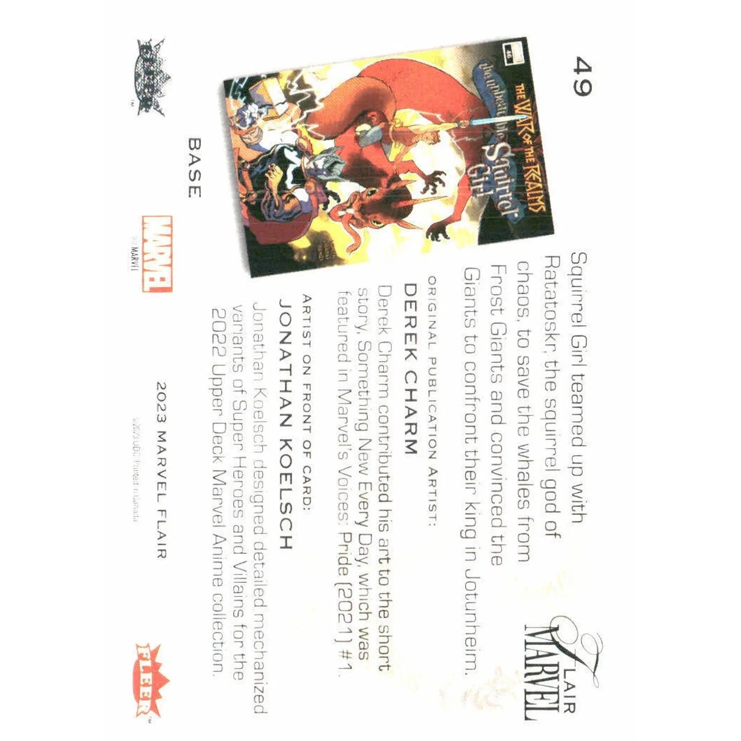 2023 Flair Marvel #49 Squirrel Girl Base - MOD Shop LLC