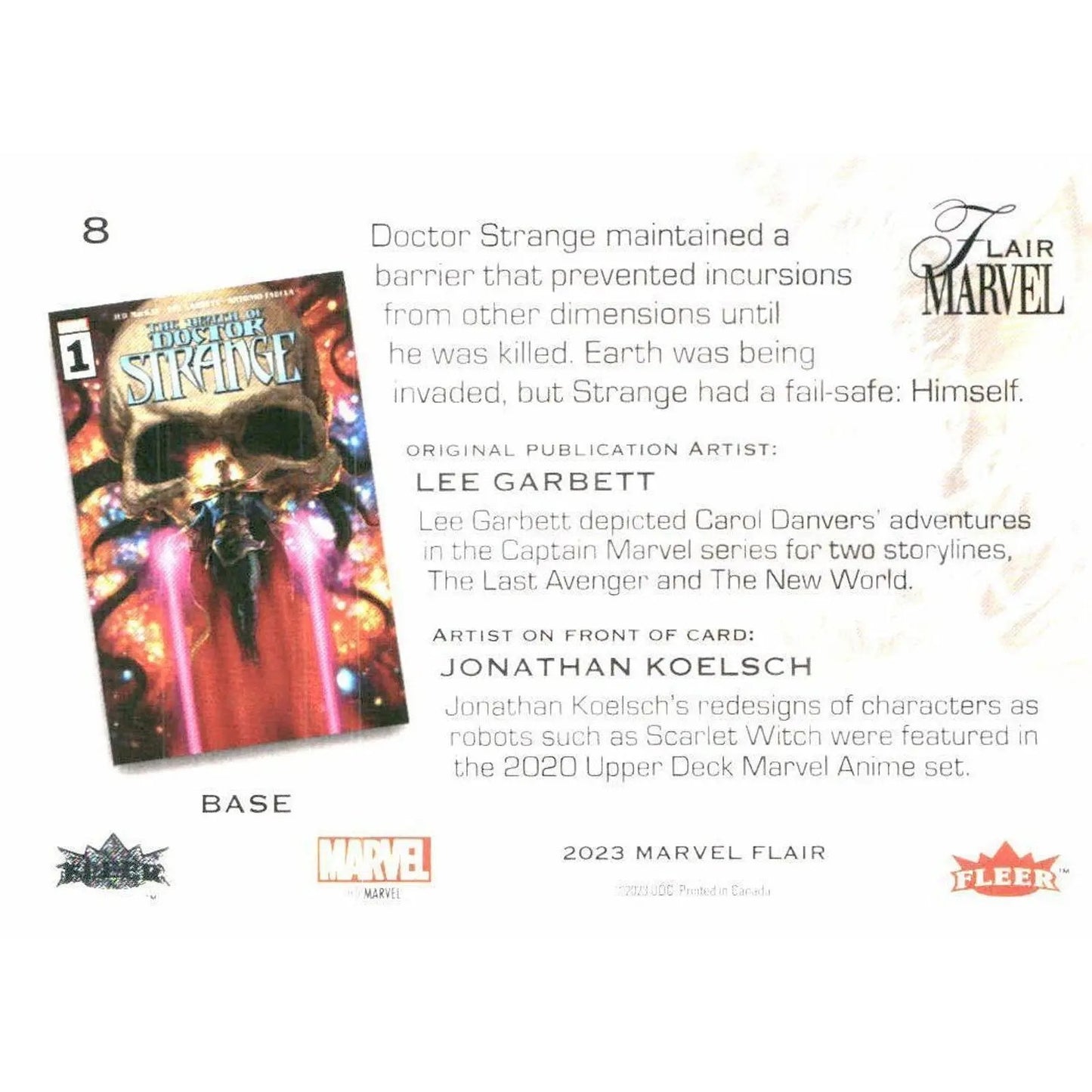 2023 Flair Marvel #8 Doctor Strange Base - MOD Shop LLC