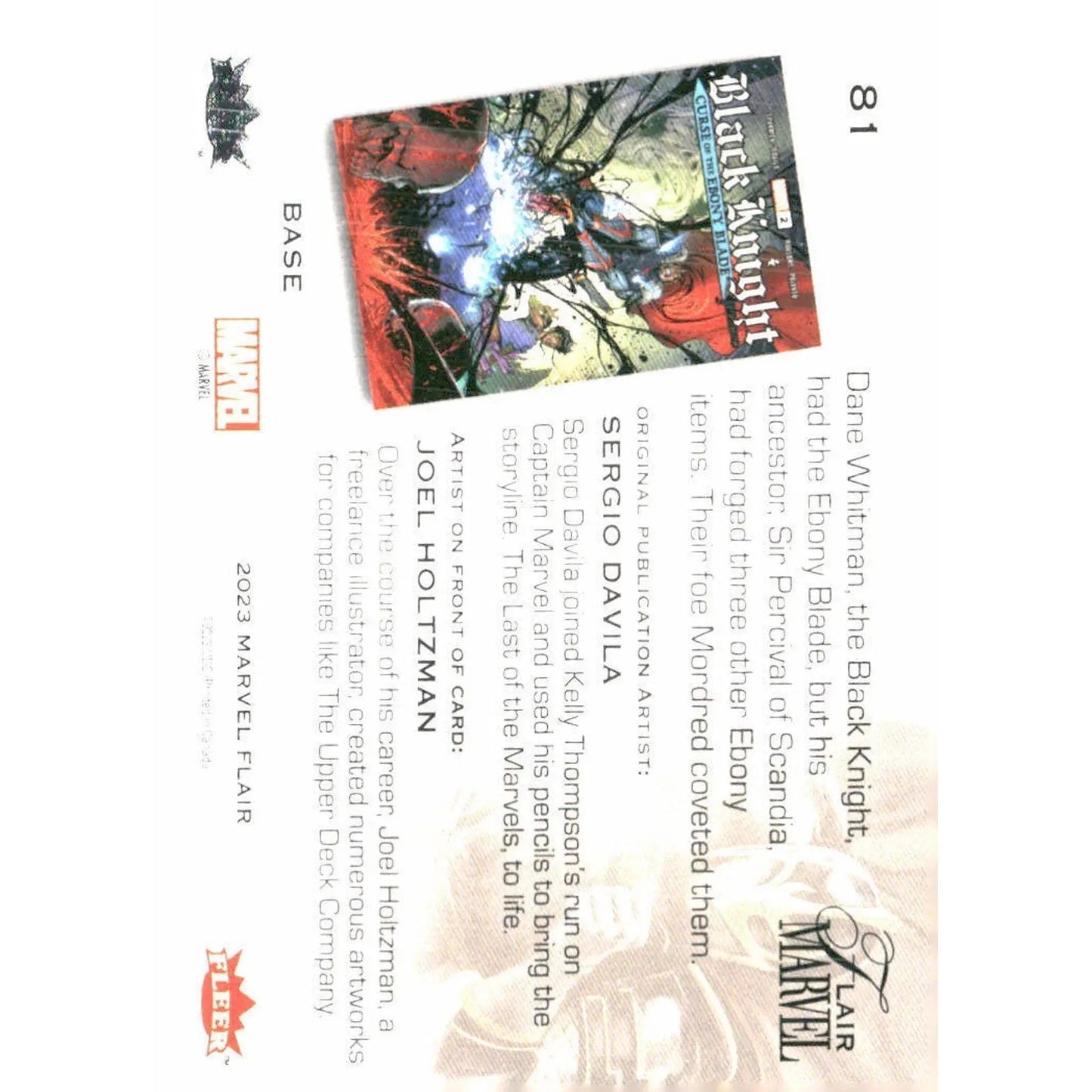 2023 Flair Marvel #81 Black Knight Base - MOD Shop LLC