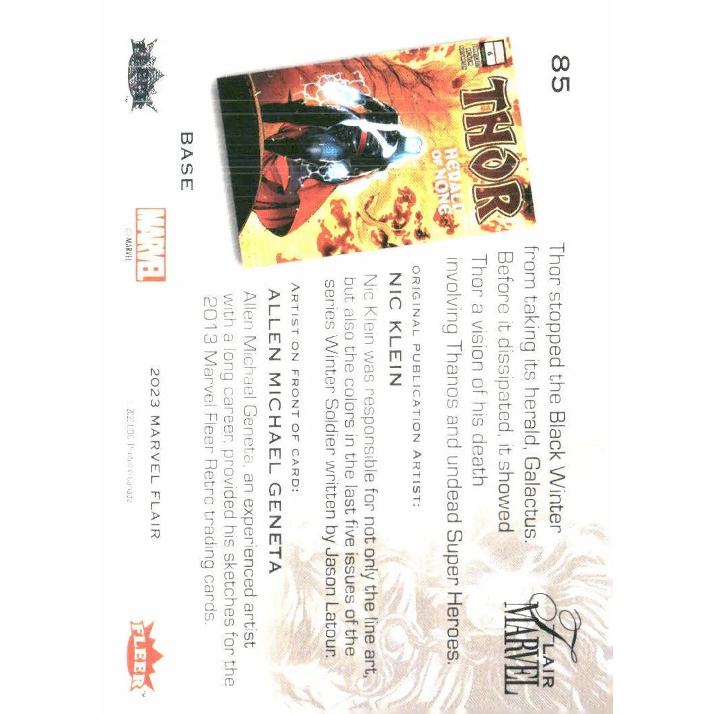 2023 Flair Marvel #85 Black Winter Base - MOD Shop LLC