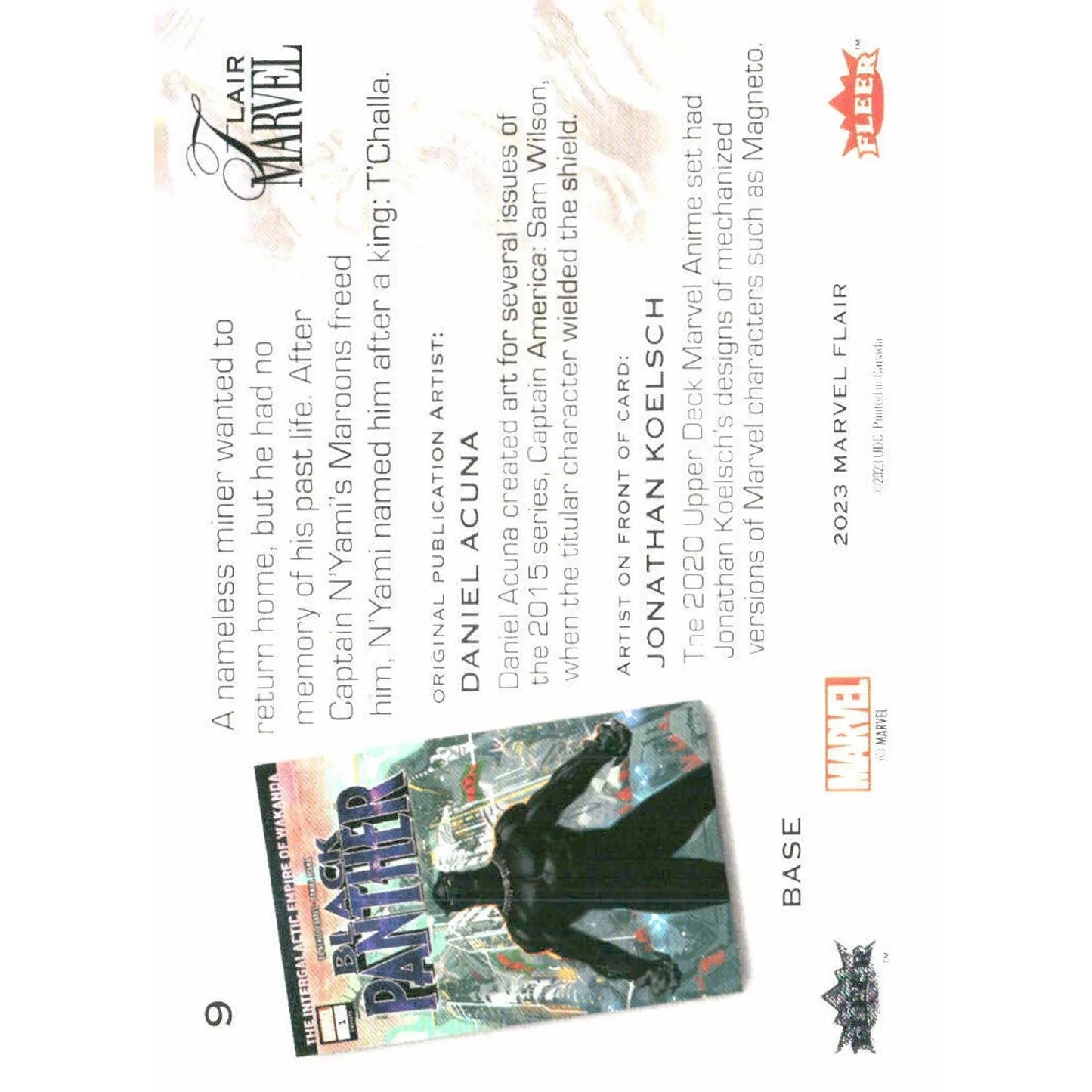 2023 Flair Marvel #9 Black Panther Base - MOD Shop LLC