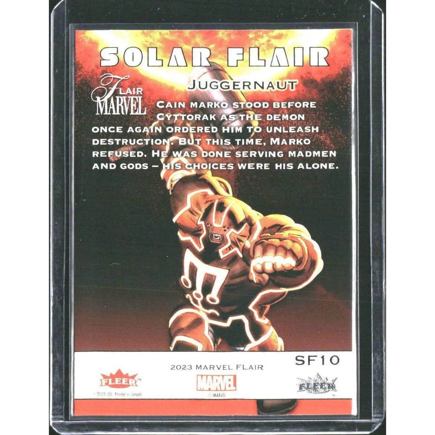 2023 Flair Marvel #SF10 Juggernaut Solar Flair - MOD Shop LLC