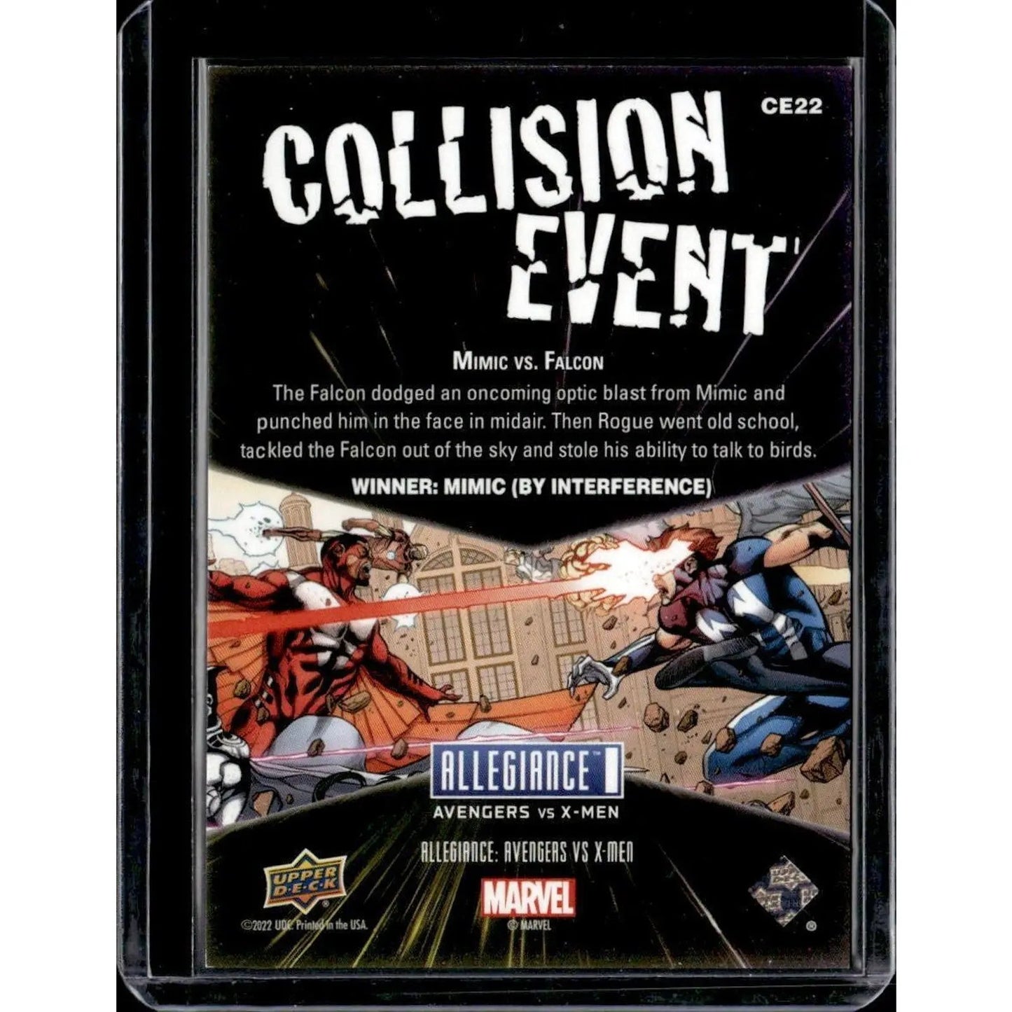 2023 Upper Deck Marvel Allegiance: Avengers vs X - Men #CE22 Mimic vs. Falcon - MOD Shop LLC