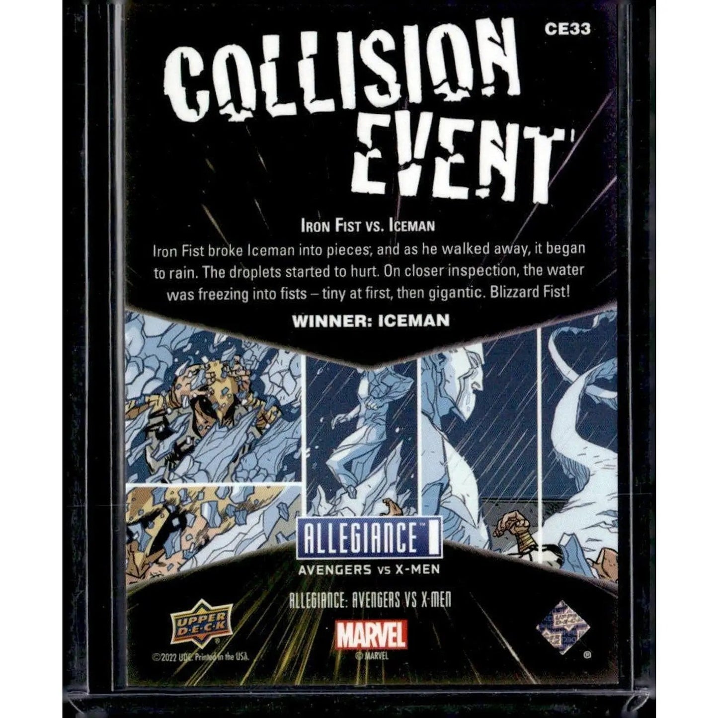 2023 Upper Deck Marvel Allegiance: Avengers vs X - Men #CE33 Iron Fist vs. Iceman - MOD Shop LLC