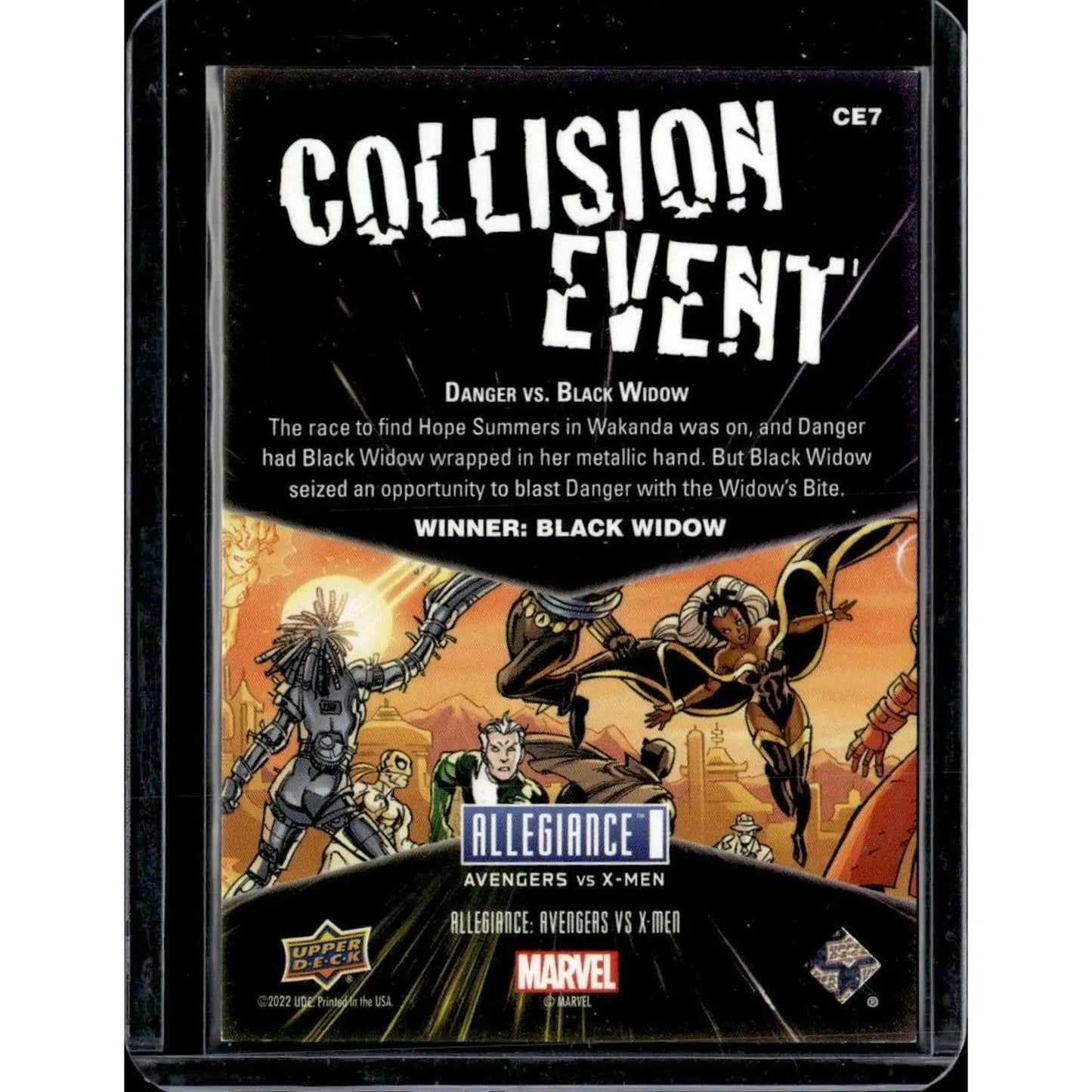2023 Upper Deck Marvel Allegiance: Avengers vs X - Men #CE7 Danger vs. Black Widow - MOD Shop LLC