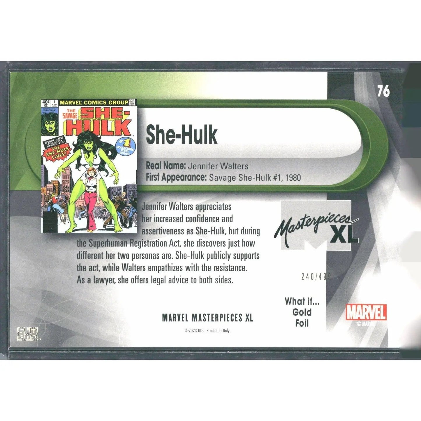 2024 SkyBox Marvel Masterpieces XL #24 Red She - Hulk Lvl 1 What If Gold Foil /499 - MOD Shop LLC
