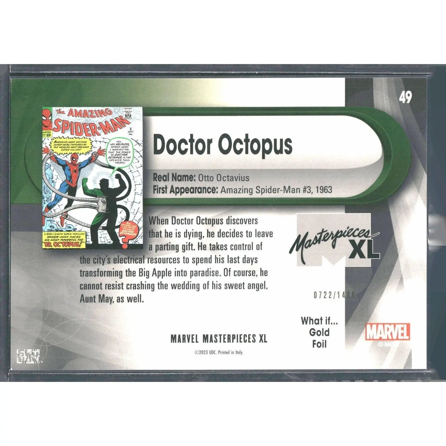 2024 SkyBox Marvel Masterpieces XL #49 Doctor Octopus Lvl 2 WI Gold /1499 - MOD Shop LLC