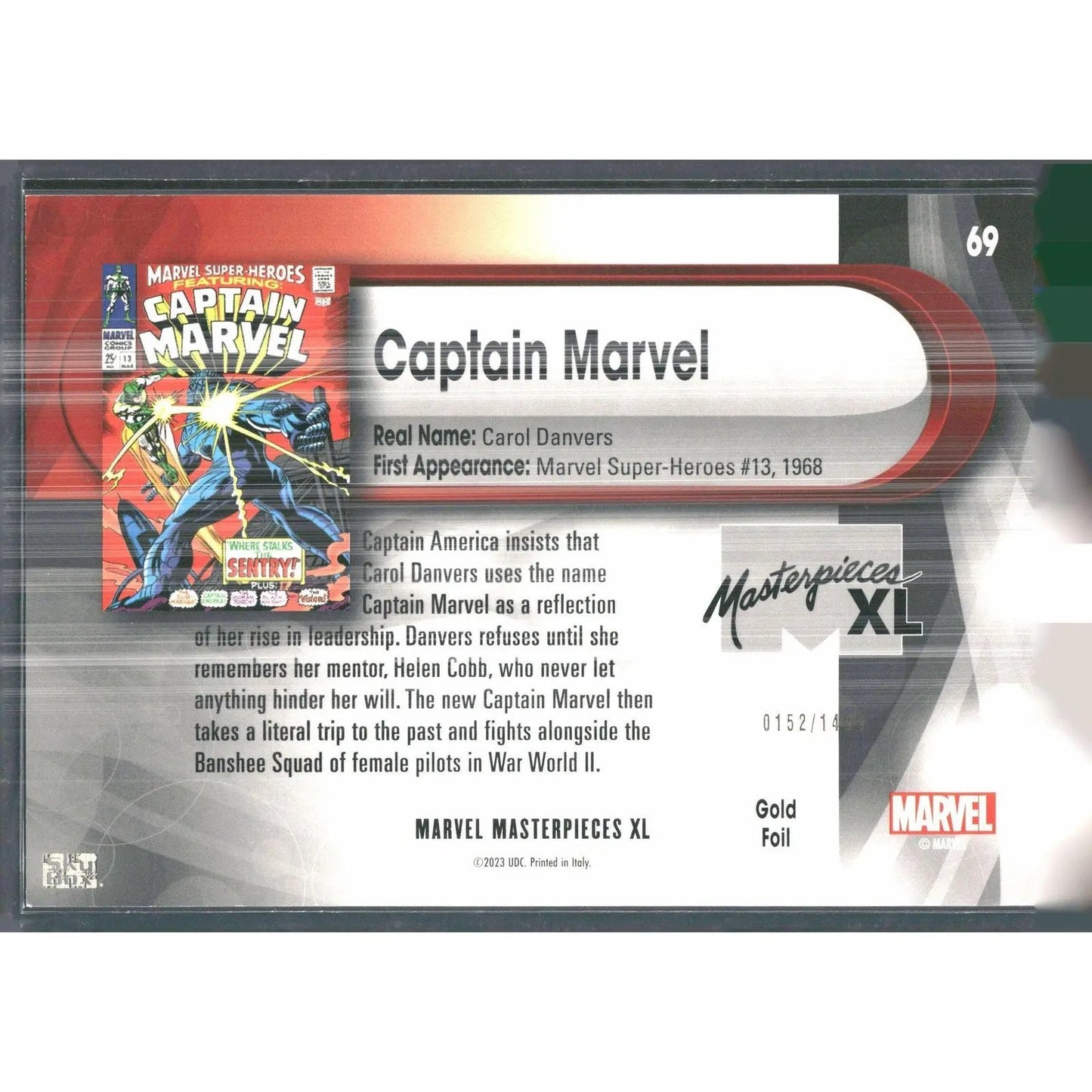 2024 SkyBox Marvel Masterpieces XL #69 Captain Marvel Lvl 2 /1499 - MOD Shop LLC