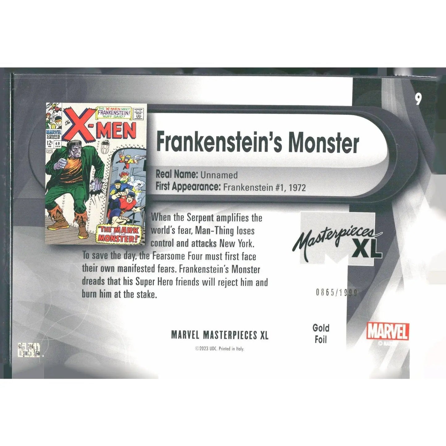 2024 SkyBox Marvel Masterpieces XL #9 Frankenstein’s Monster Lvl 1 /1999 - MOD Shop LLC