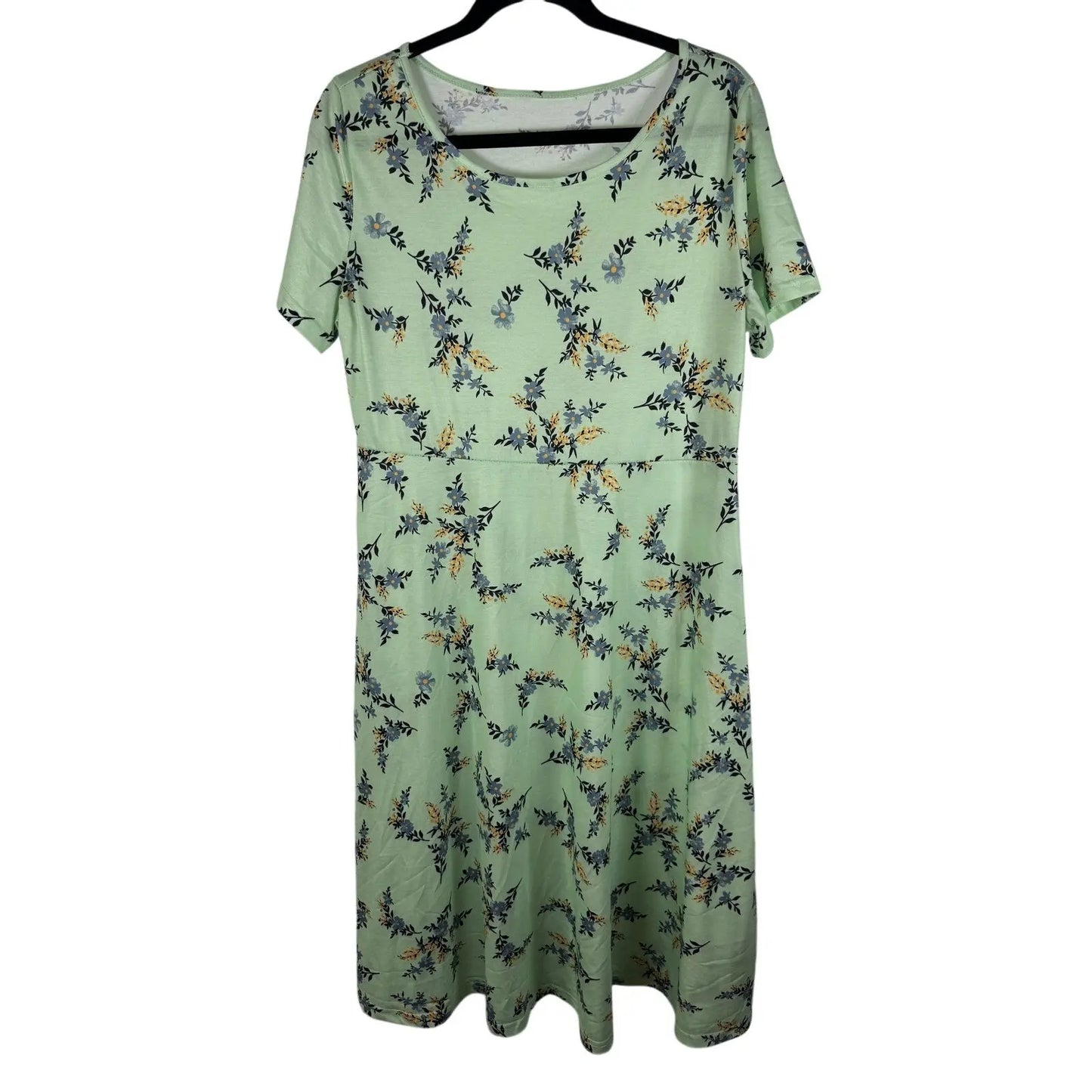 Women's Dress - Mint and Floral - XL - EUC