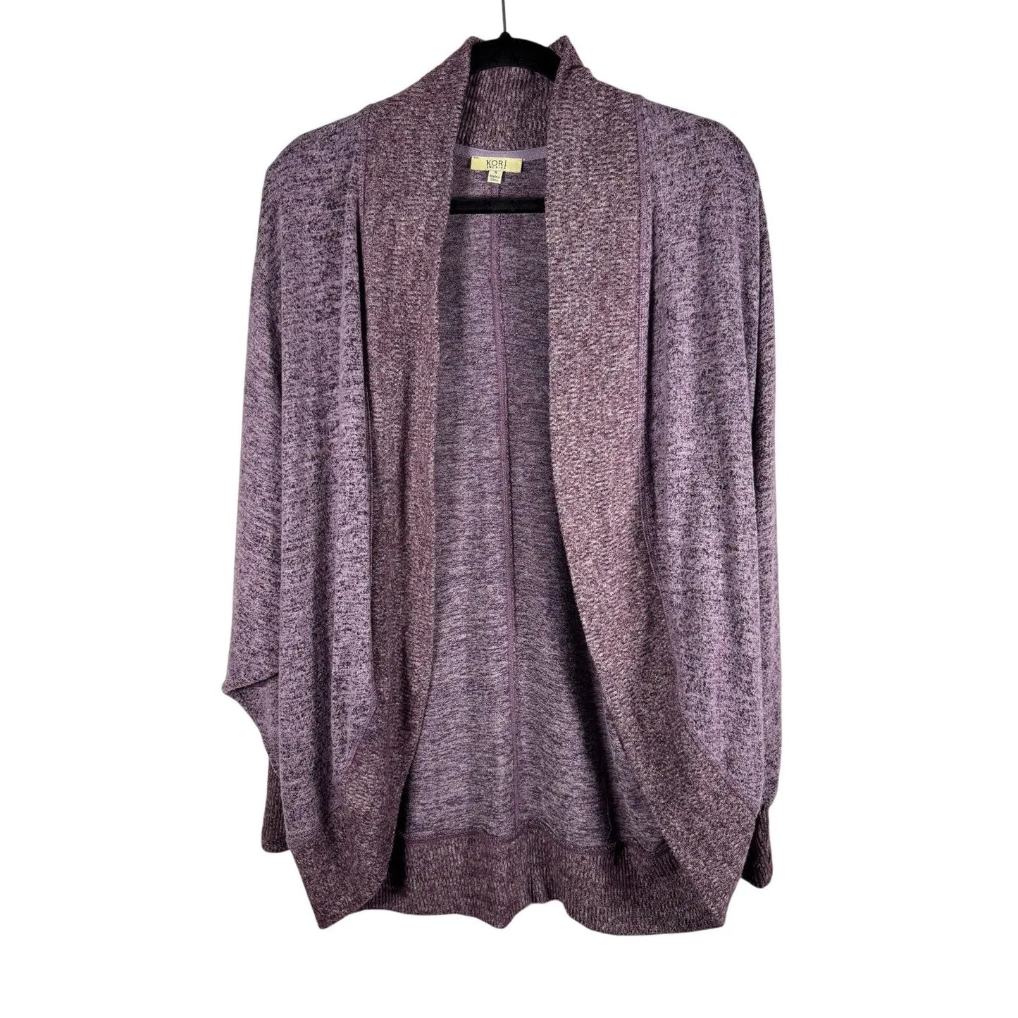 Women's Oversized Knit Kimono Front Cardigan - Purple - S - EUC