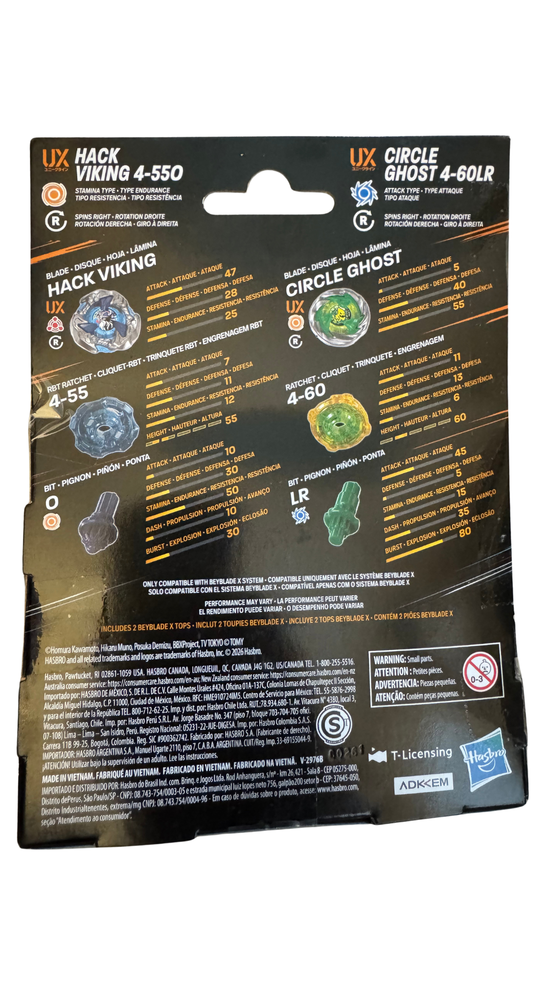 Beyblade X Hack Viking 4-55O & Circle Ghost 4-60LR UX Dual Pack — 2 Tops | MOD Shop