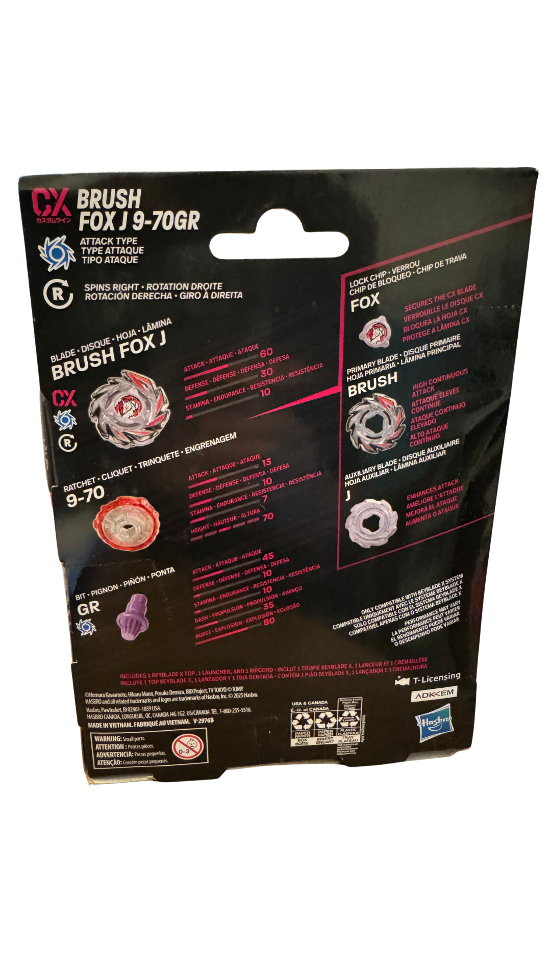 Beyblade X Brush Fox J 9-70GR CX Starter Pack — Attack Type Top + Launcher | MOD Shop