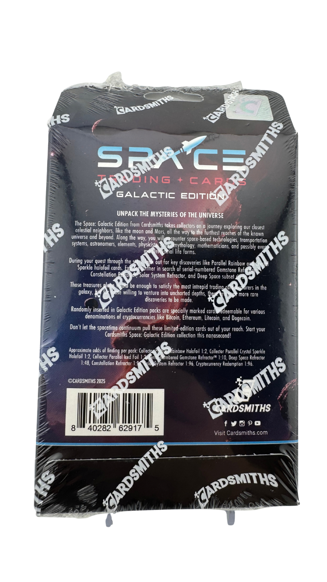 Cardsmiths Space Trading Cards Galactic Edition Hanger Box | 2 Packs, Crypto Redemption Cards