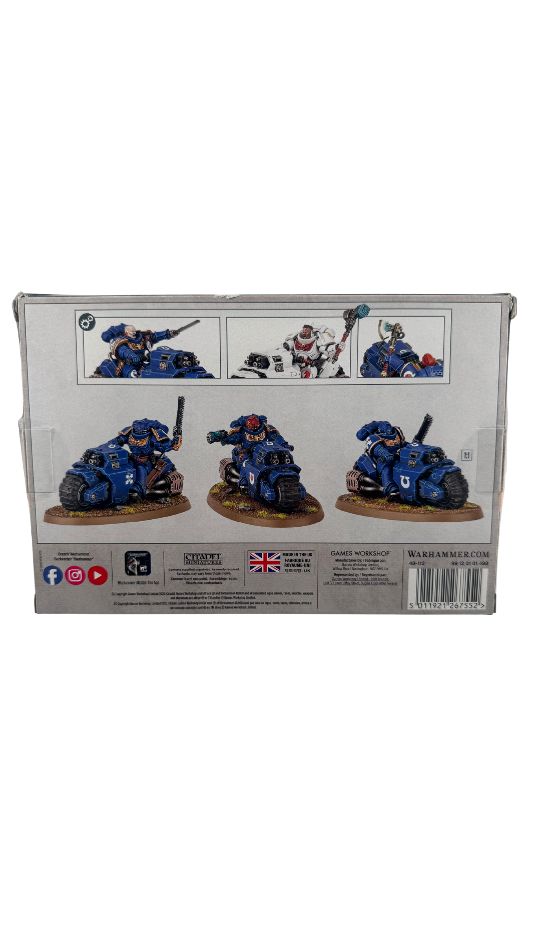Warhammer 40,000 Space Marines: Outrider Squad, 3 Bike Miniatures (Games Workshop 48-112)