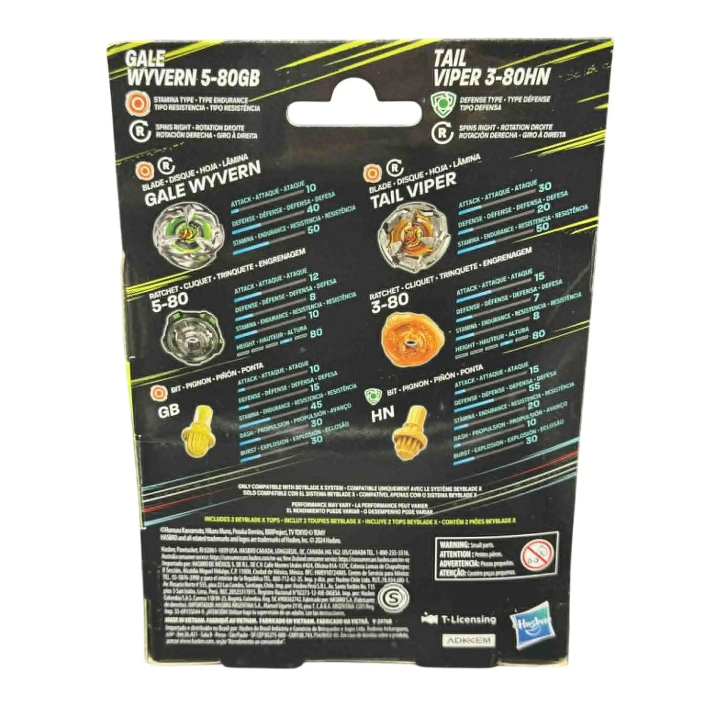 Beyblade X Dual Pack: Gale Wyvern 5‑80GB & Tail Viper 3‑80HN - MOD Shop LLC