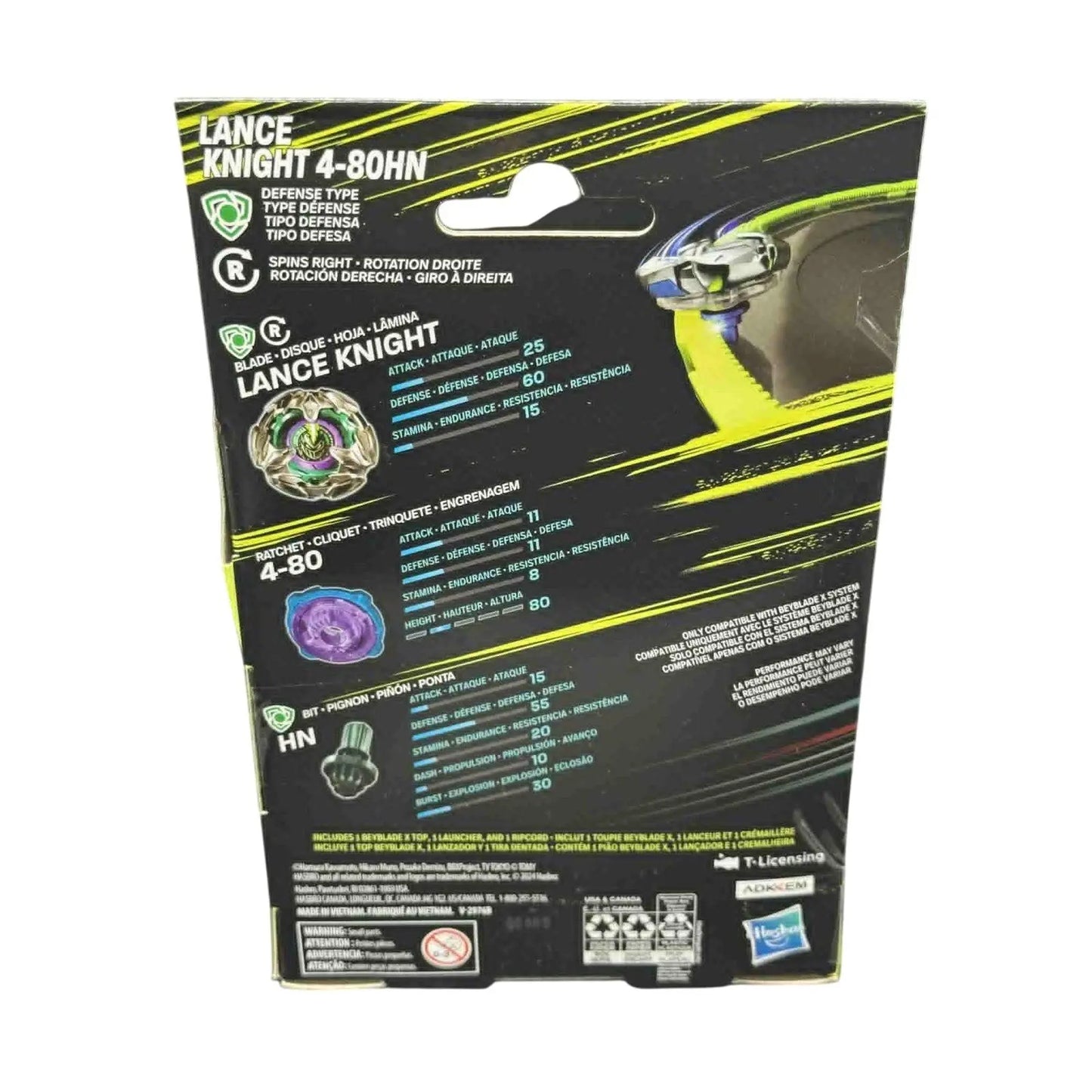 Beyblade X Lance Knight 4 - 80HN - Defense Type Powerhouse - MOD Shop LLC