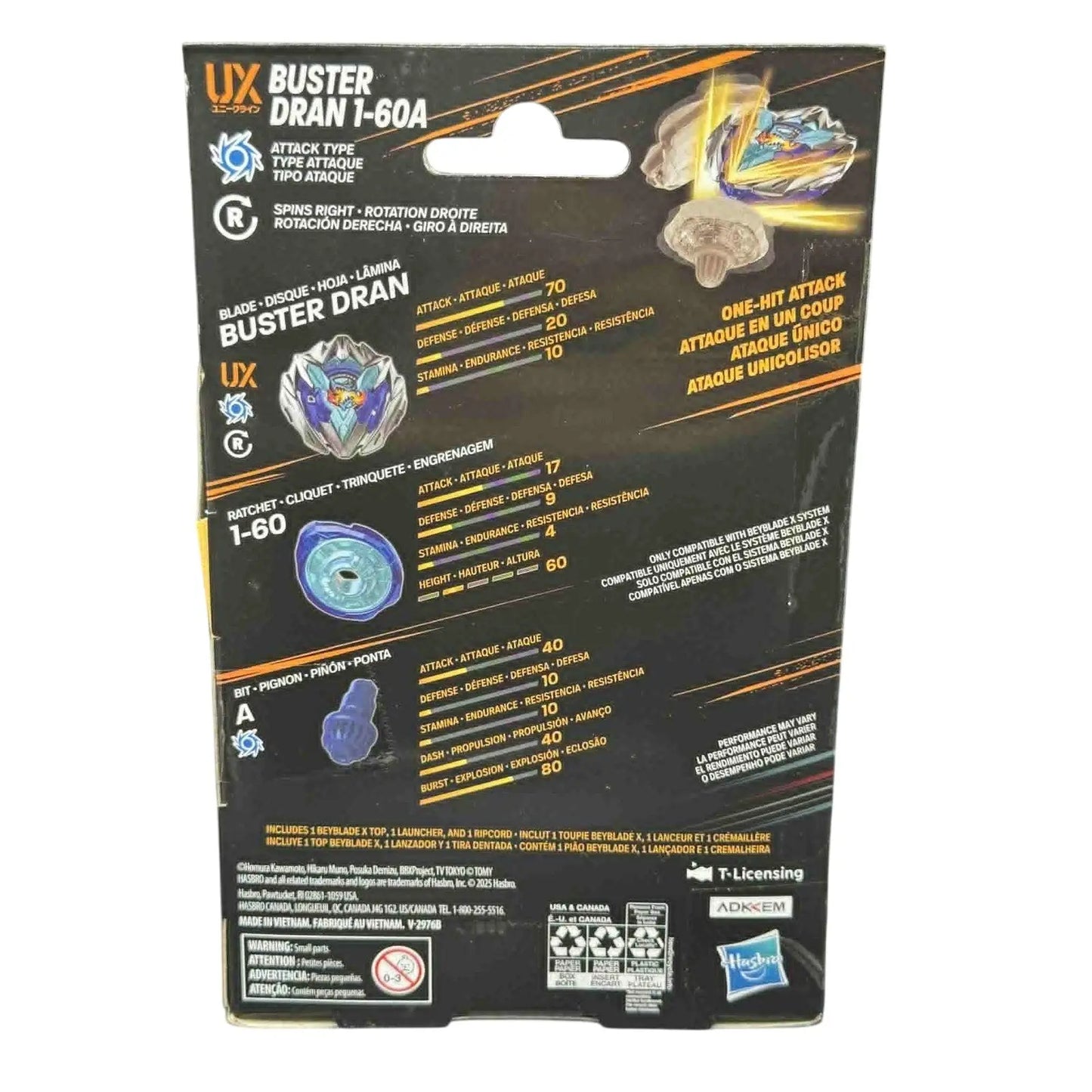 BEYBLADE X UX Buster Dran 1 - 60A - Attack Type Mastery - MOD Shop LLC