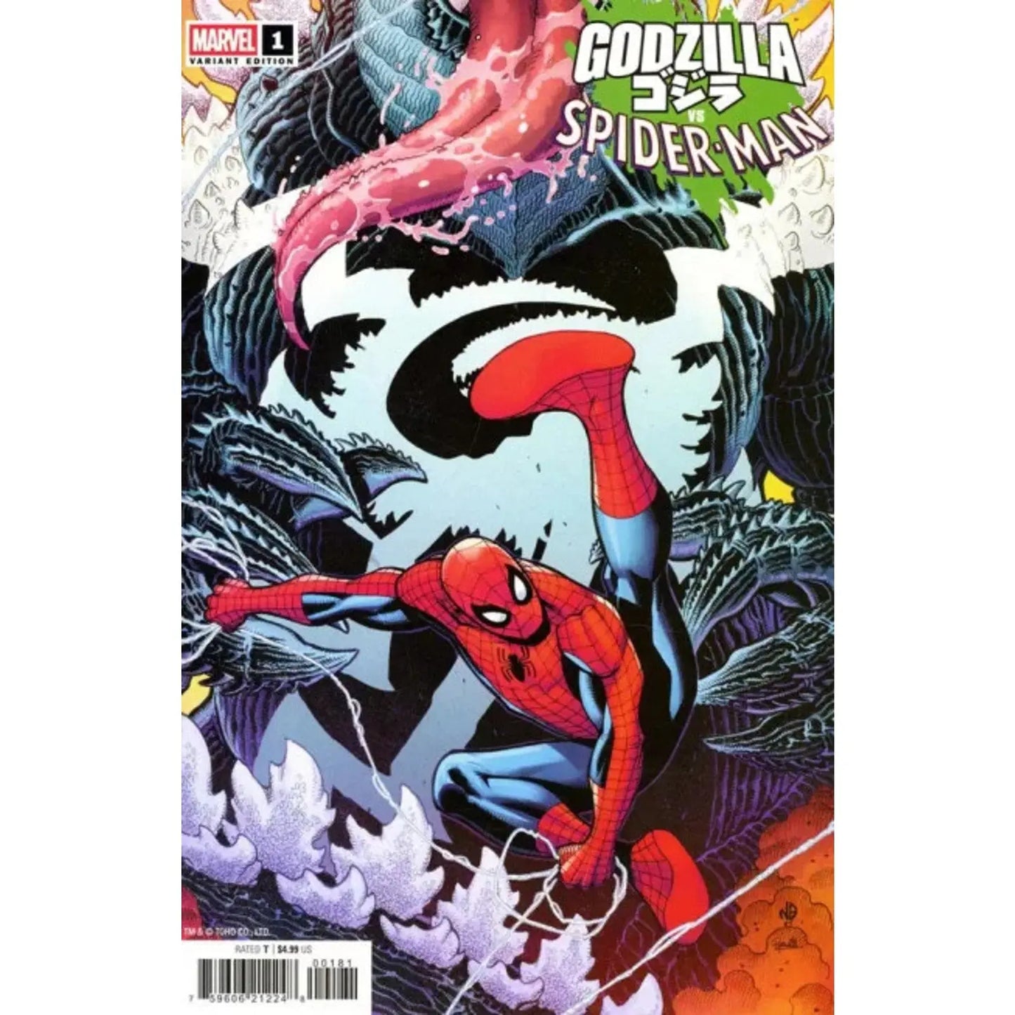 Godzilla vs. Spider - Man 1H Nick Bradshaw Variant - MOD Shop LLC