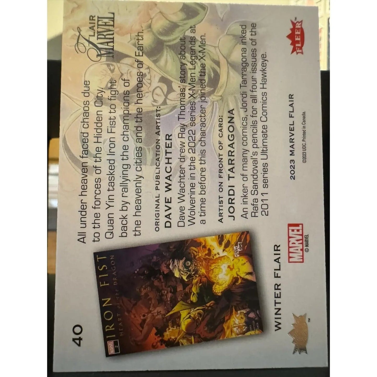Iron Fist Marvel Fleer Flair Winter Flair Parallel 012/199 Card 40 - MOD Shop LLC