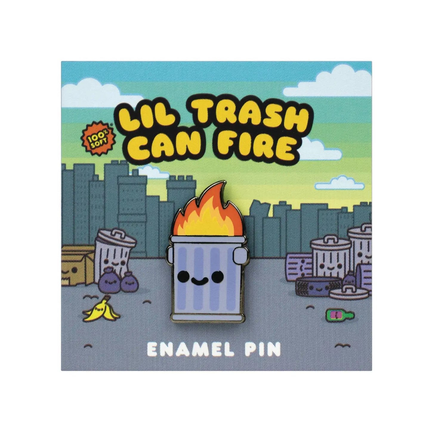 Lil Trash Can Fire - 0.6 in Enamel Pin from 100% Soft - MOD Shop LLC