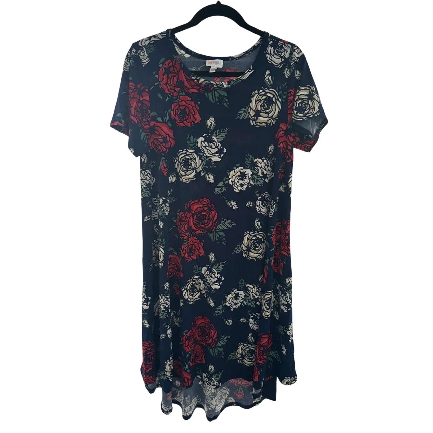 LuLaRoe Carly Dress – Rose Floral Print, Size M (Preowned, Excellent Condition) - MOD Shop LLC