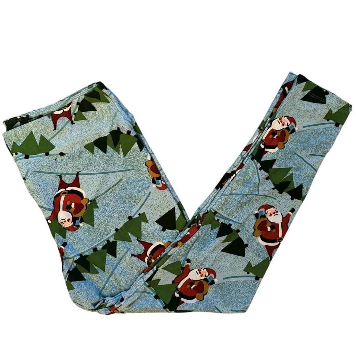 Lularoe Leggings – Santa & Trees Print, Size TC (Preowned, Excellent Condition) - MOD Shop LLC